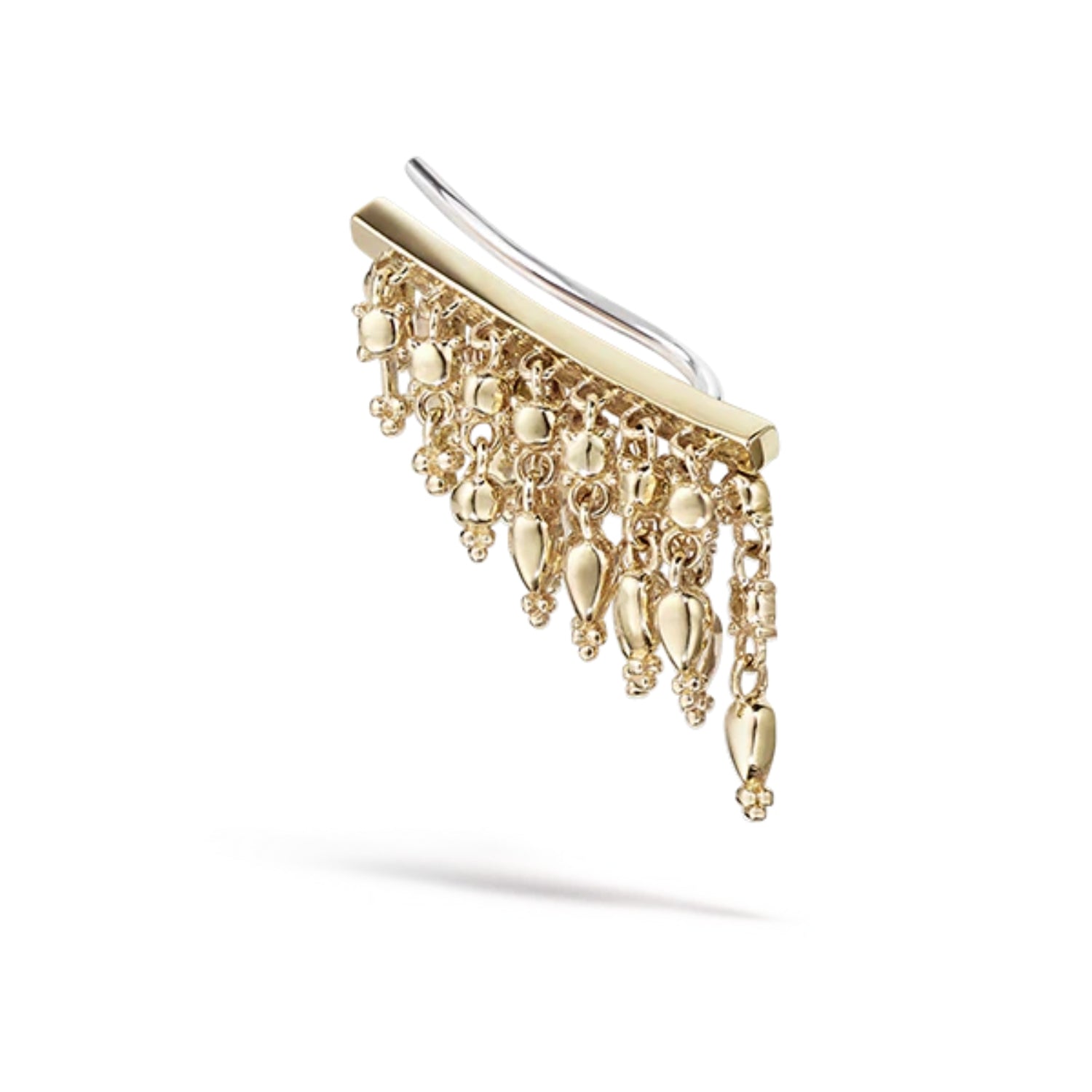 Maria Tash Gold Curved Tassel Bar Ear Climber 18mm