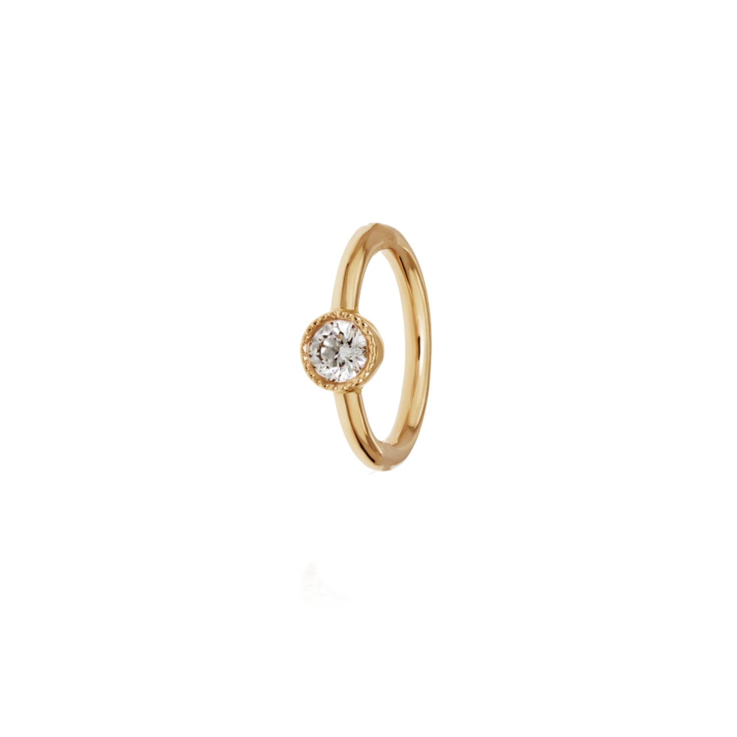 Maria Tash Gold Scalloped Diamond Clicker 6.5mm