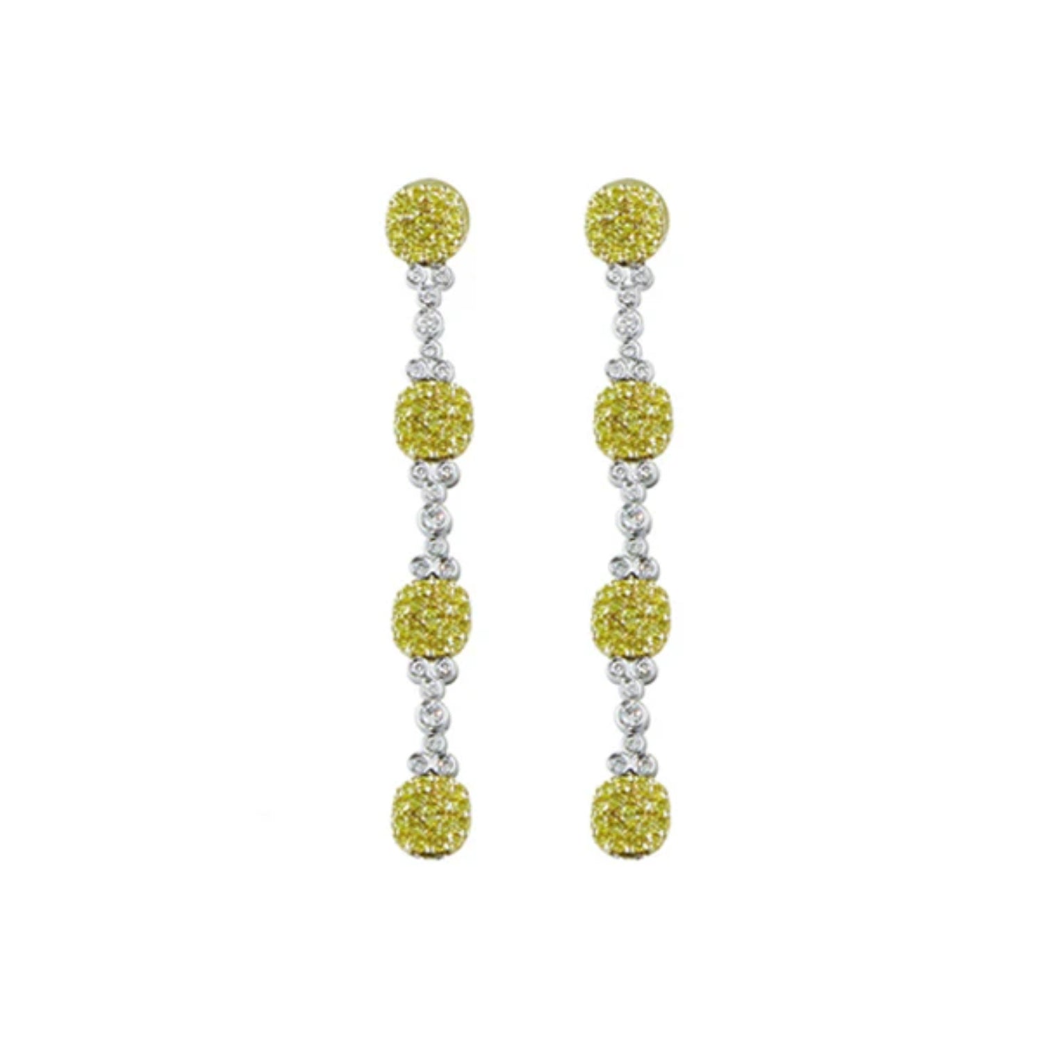 Cushion Shape Diamond Drop Earrings