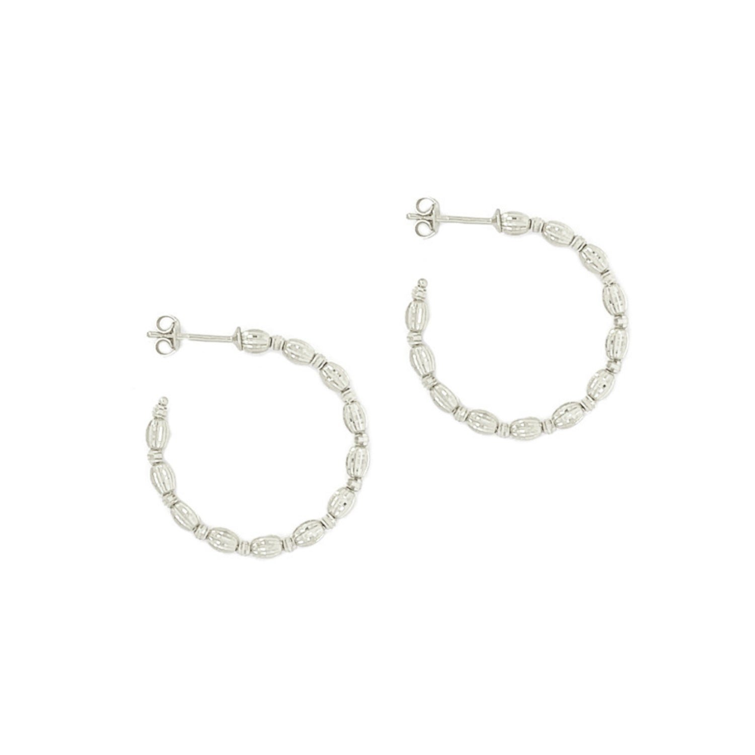 Gold Beaded Hoop Earrings 2.2CM