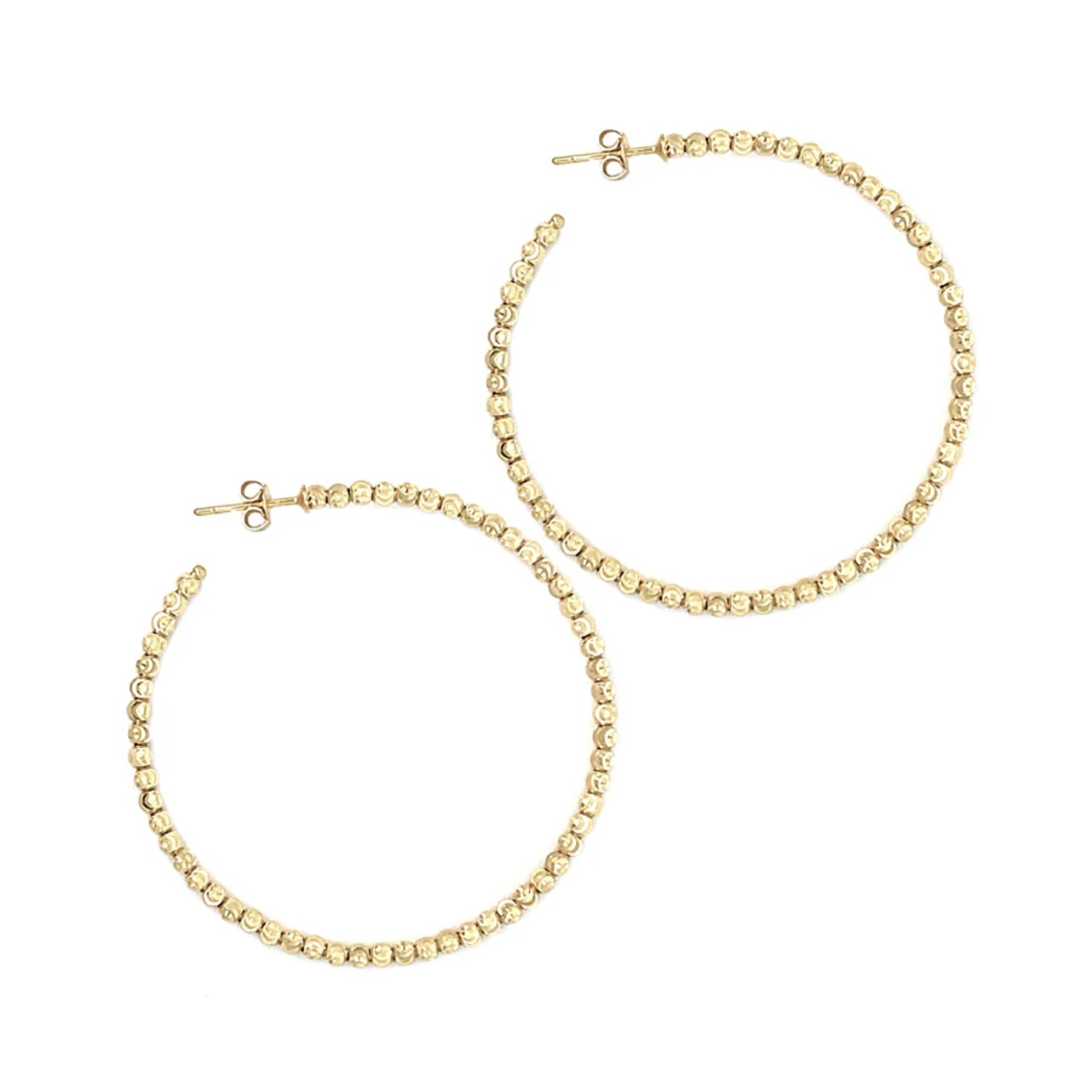 Gold Beaded Hoop Earrings 4.5CM