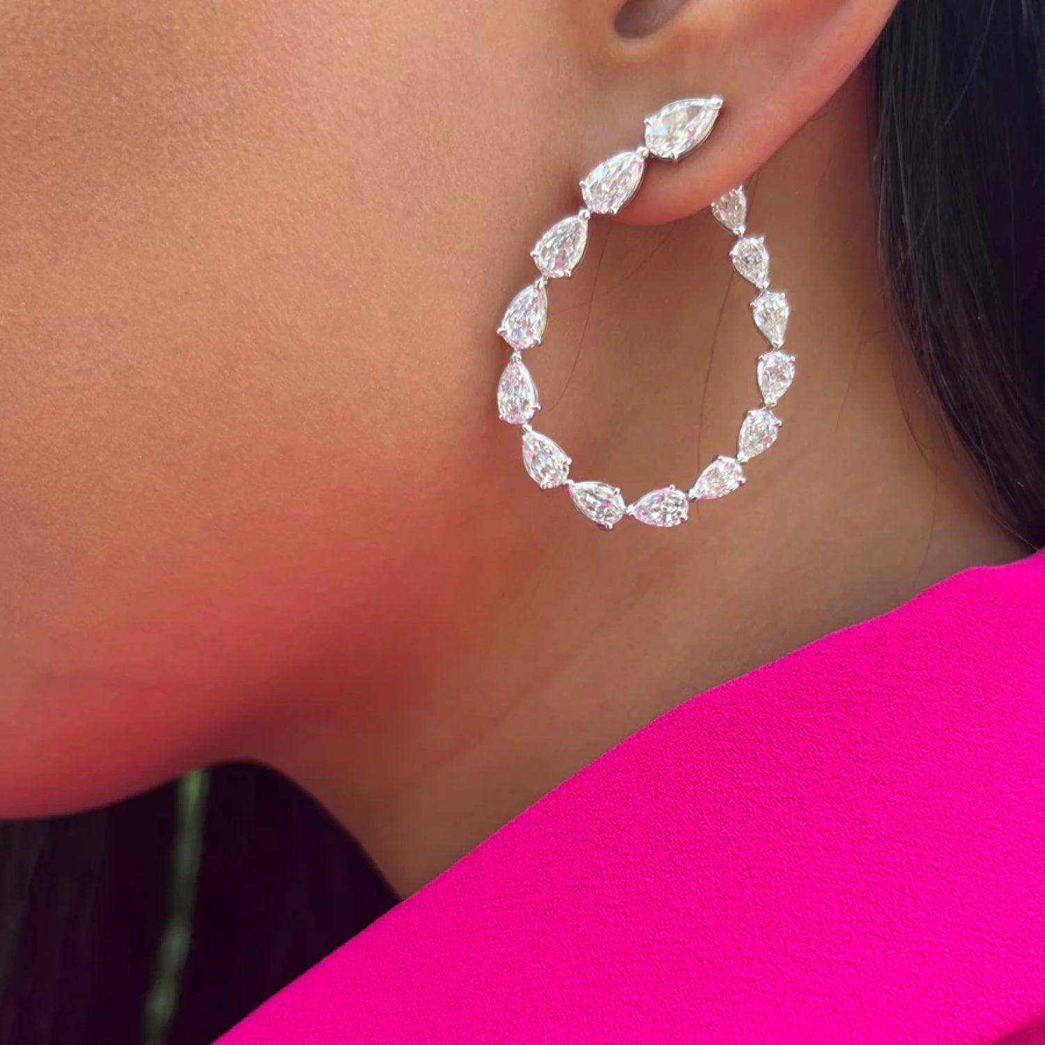 Christopher Designs Diamond Hoop Earrings