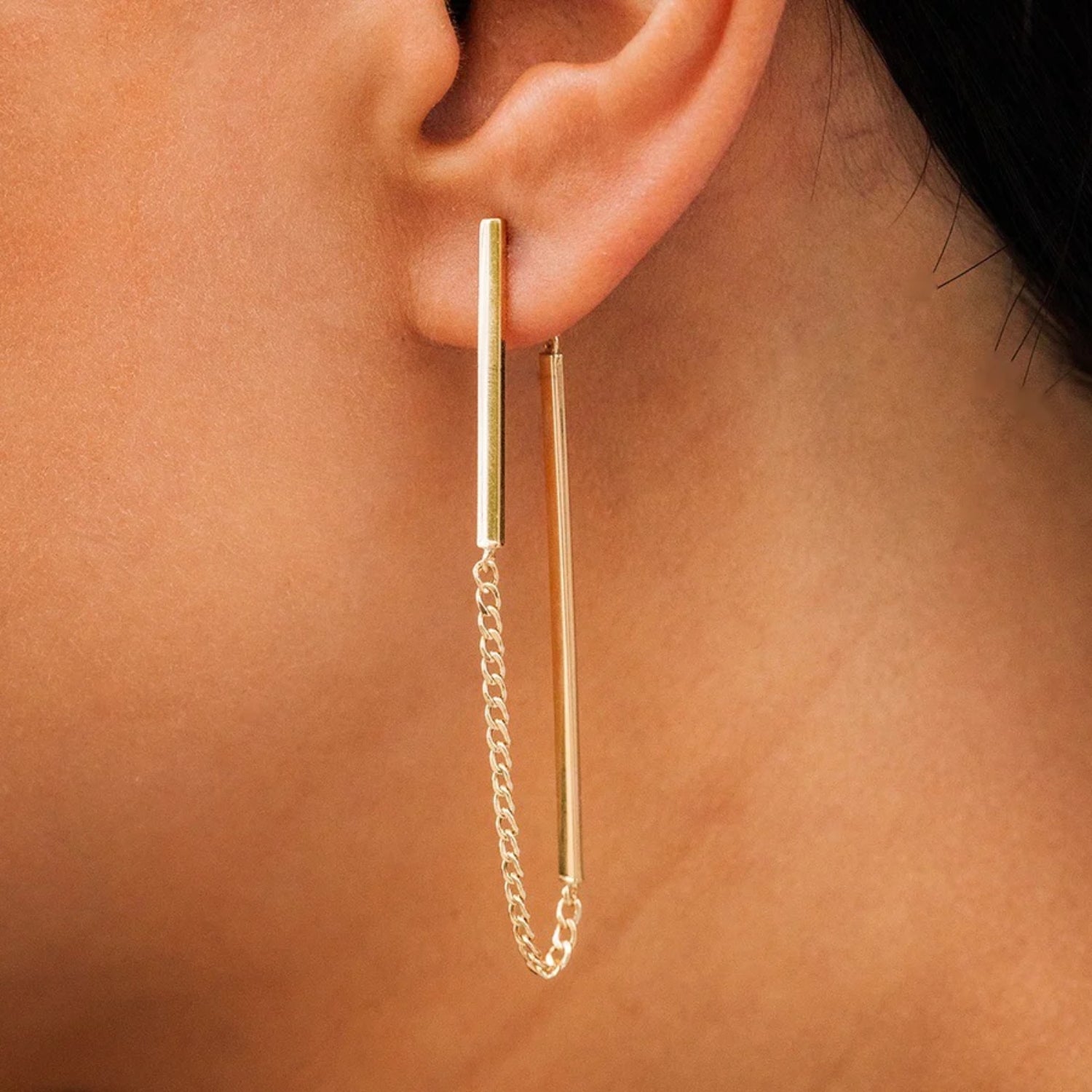 Bar & Chain Drop Earrings