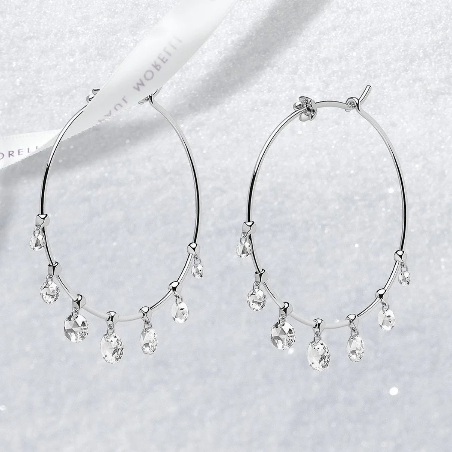 Paul Morelli White Gold Wind Chime Diamond Hoop Earrings