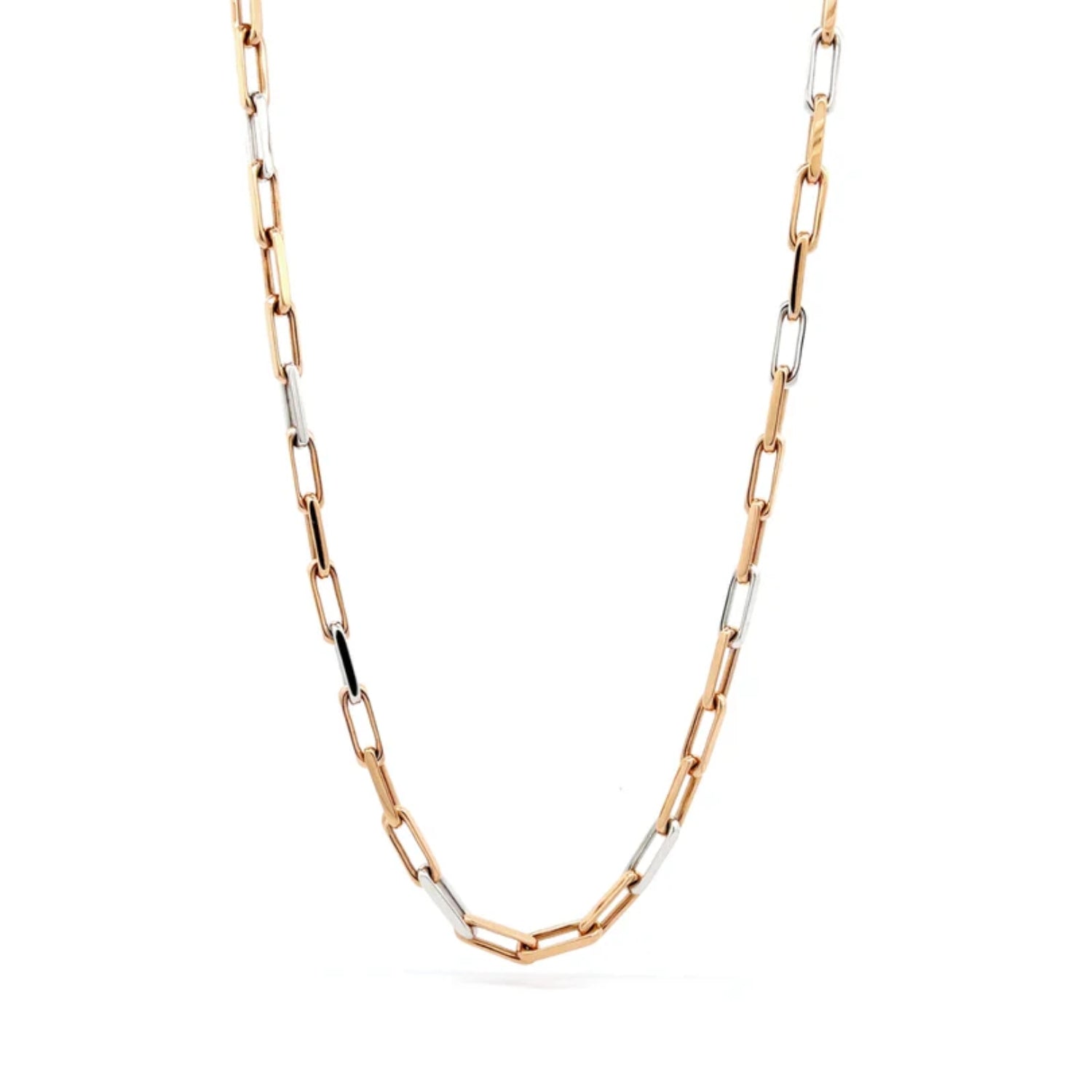 Paperclip Style Gold Necklace 24"