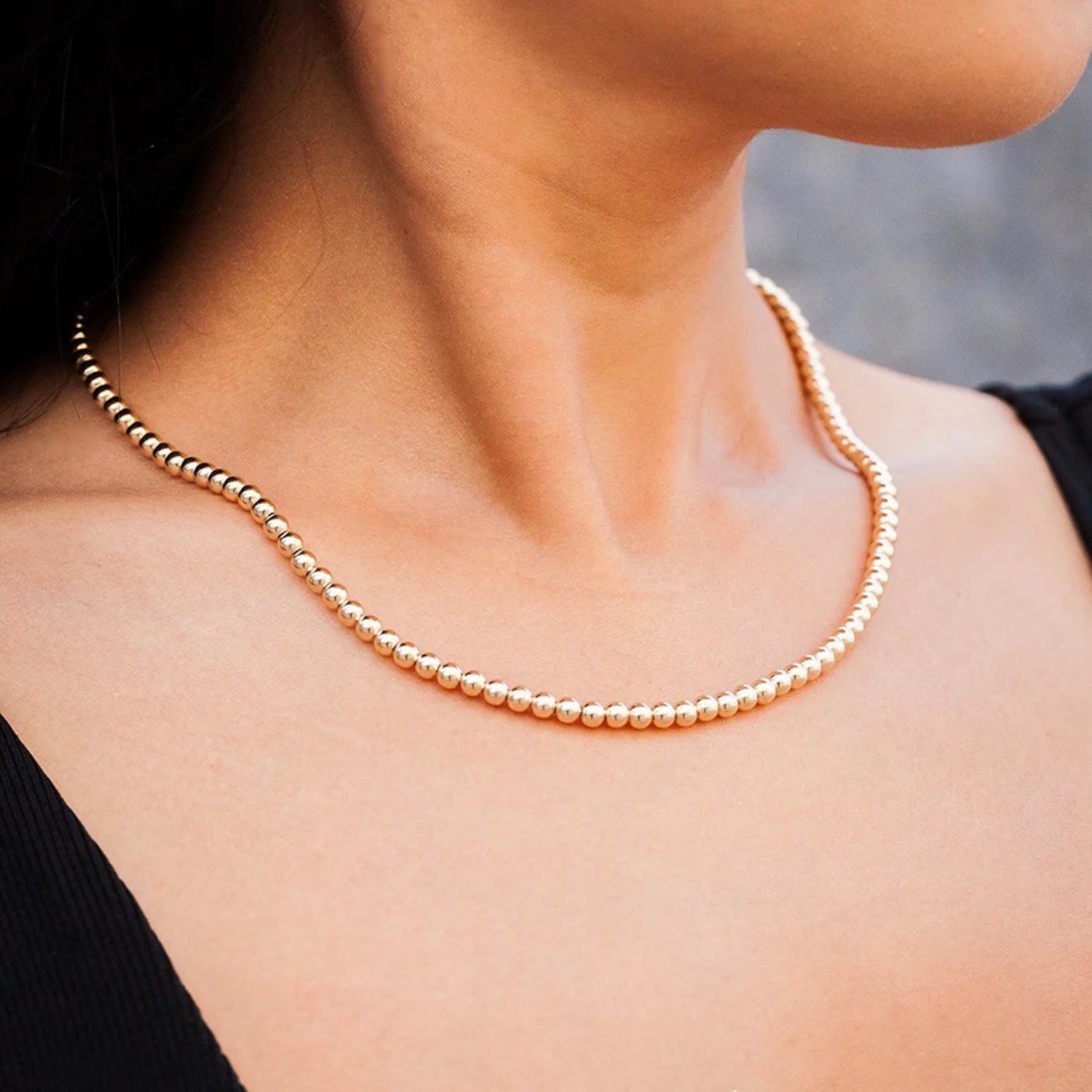 Yellow Gold Ball Necklace