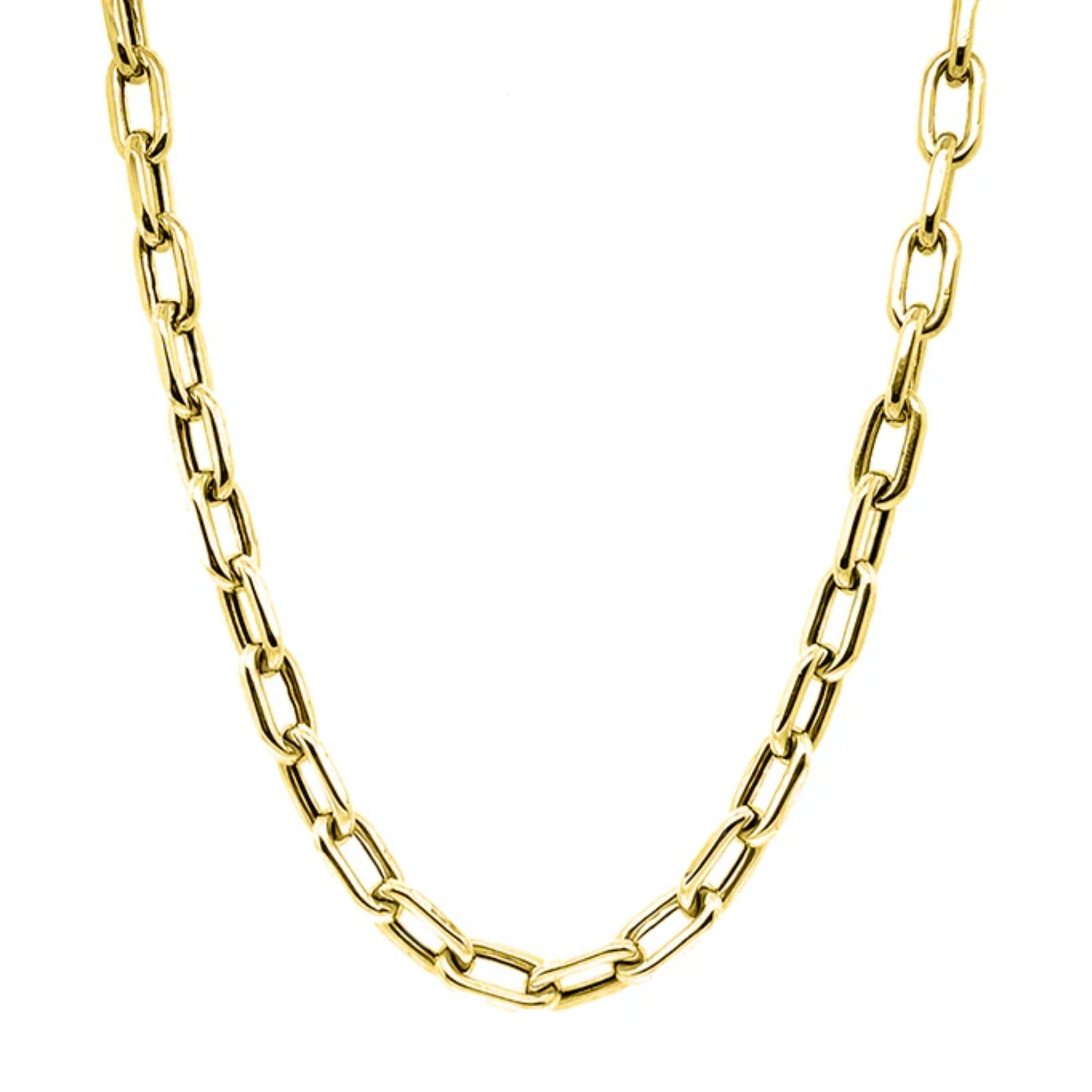 Gold Oval Link Chain Necklace 24"