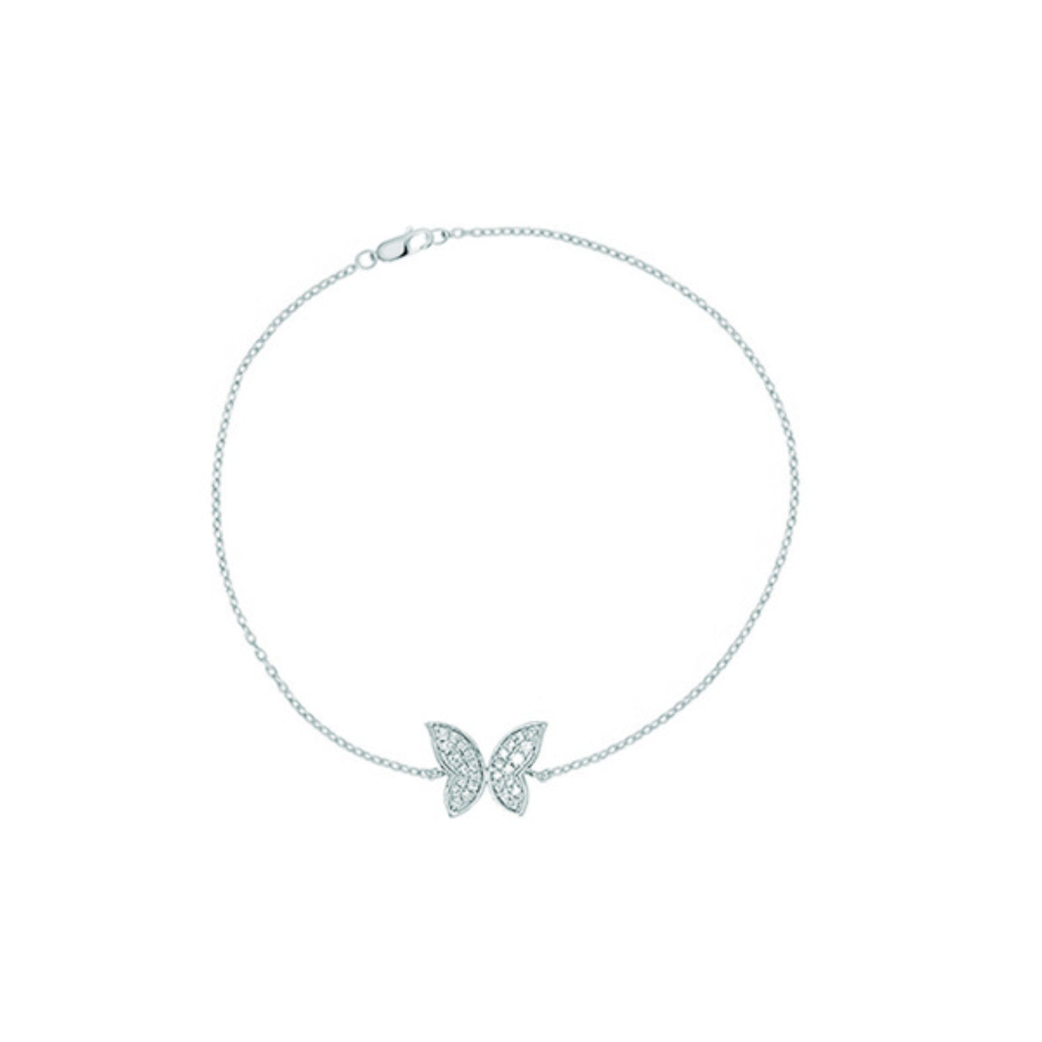 White Gold Diamond Butterfly Bracelet