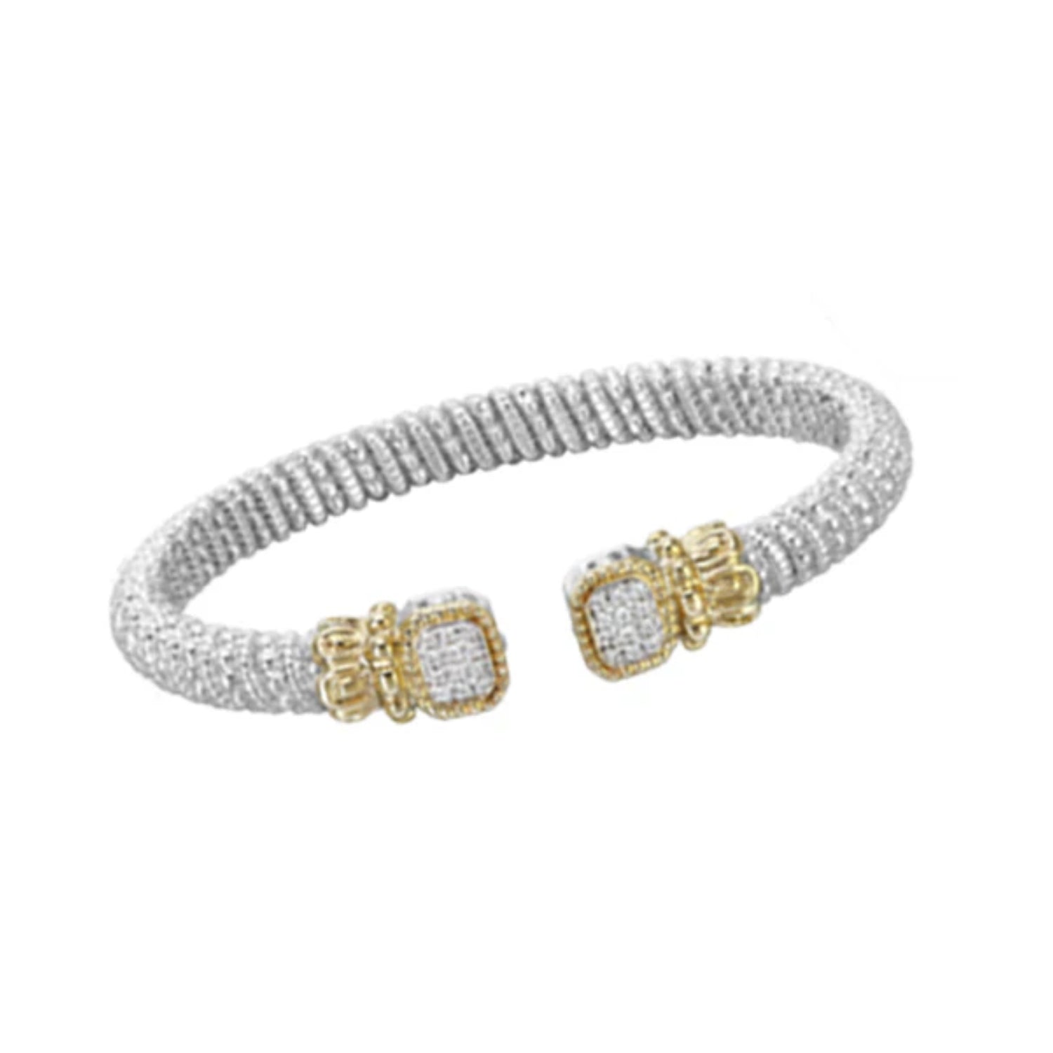 Vahan Gold & Sterling Silver Le Cercle Pave Bangle