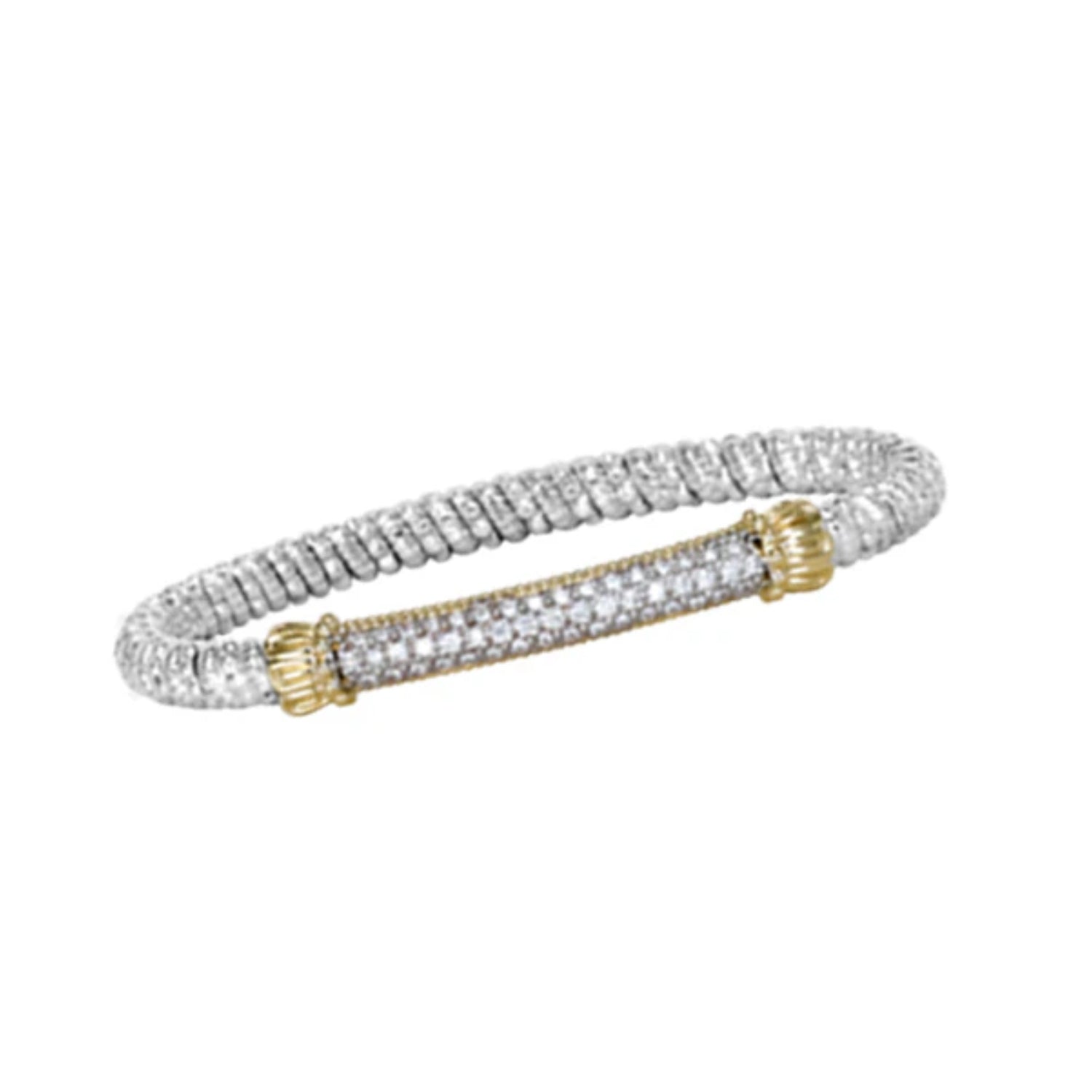 Vahan Gold & Sterling Silver Textured Diamond Bracelet