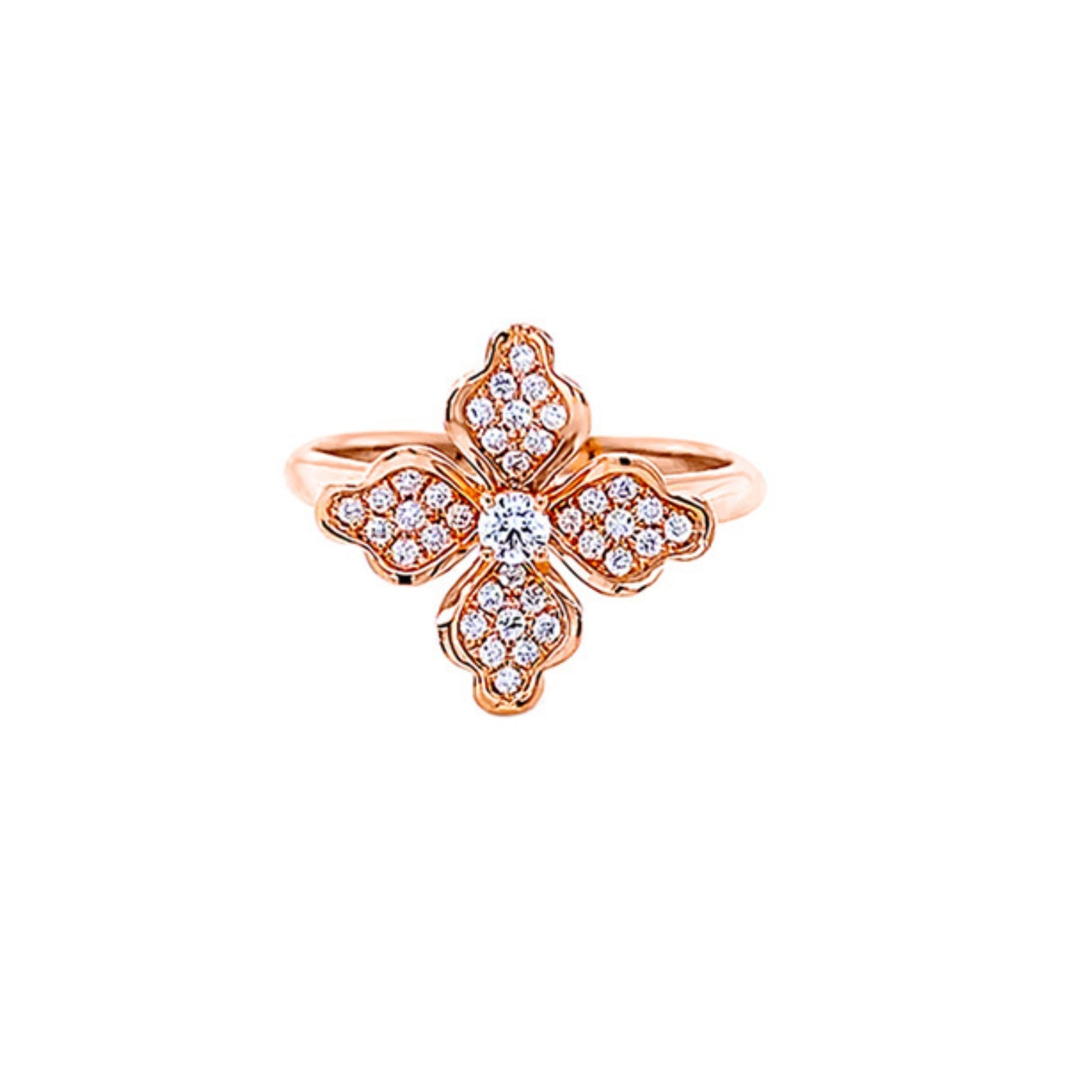 Pave Diamond Flower Ring