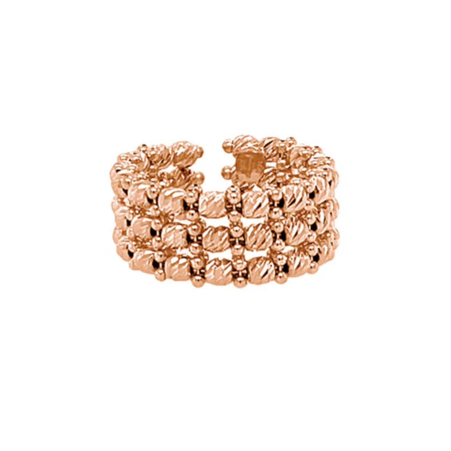 Gold Triple Row Bead Ring