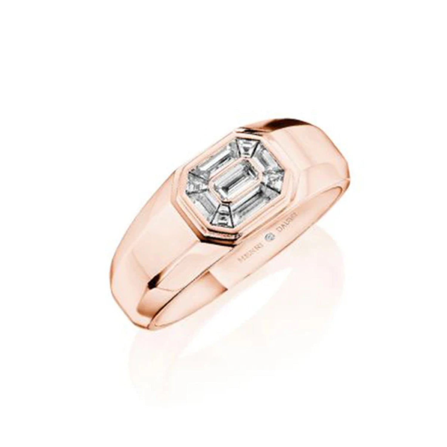 Henri Daussi Rose Gold Men's Diamond Ring