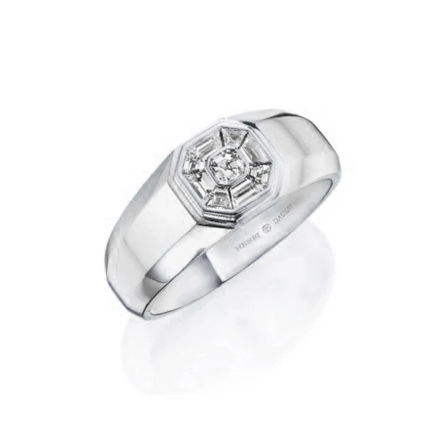 Henri Daussi White Gold Men's Diamond Ring