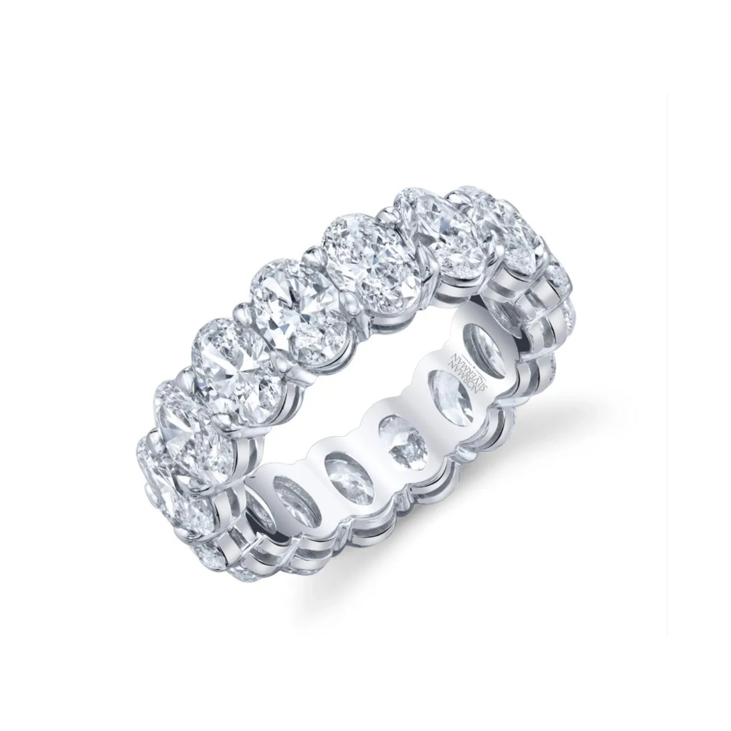 Platinum Oval Diamond Eternity Band