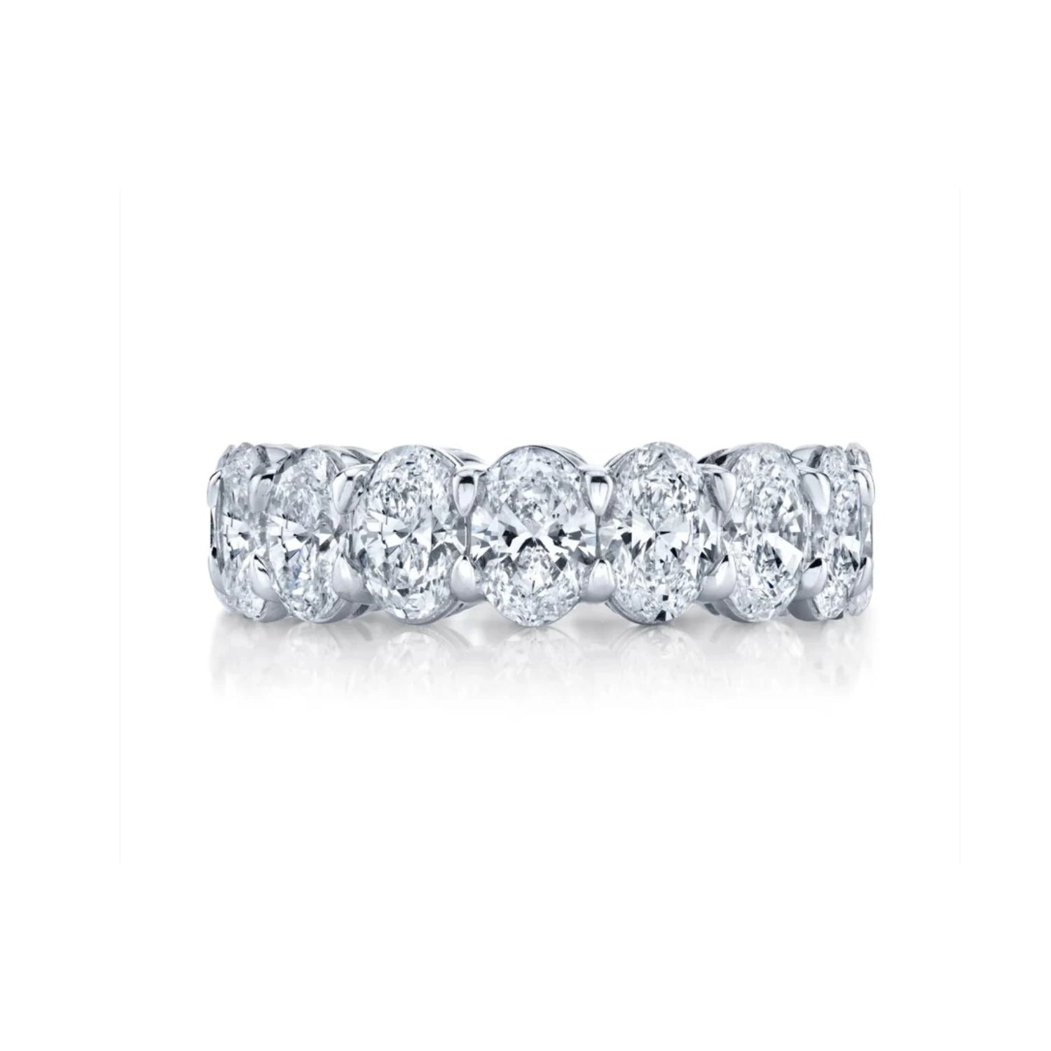 Platinum Oval Diamond Eternity Band