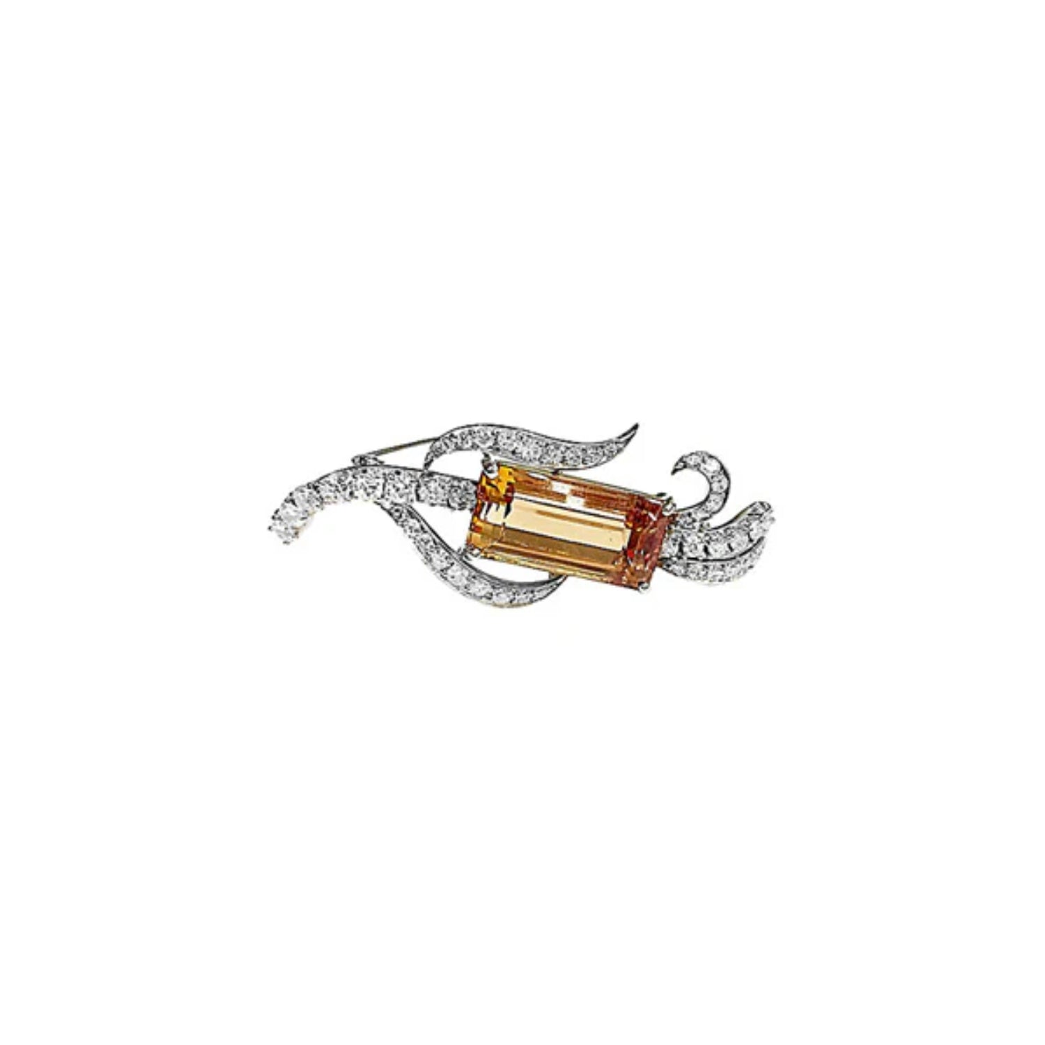 Pre-Owned Orange Topaz Brooch