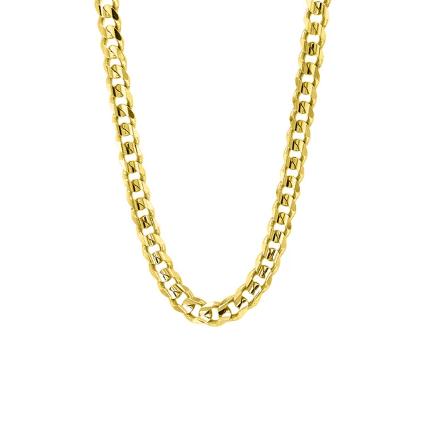 Flat Curb 18k Yellow Gold Chain 22"