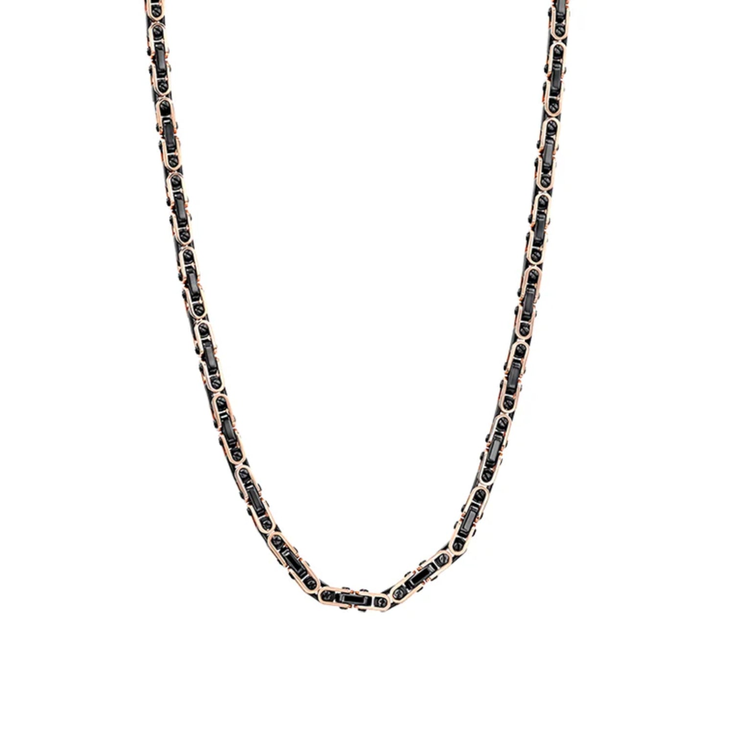 Zancan Rose Gold & Black Ceramic Link Necklace