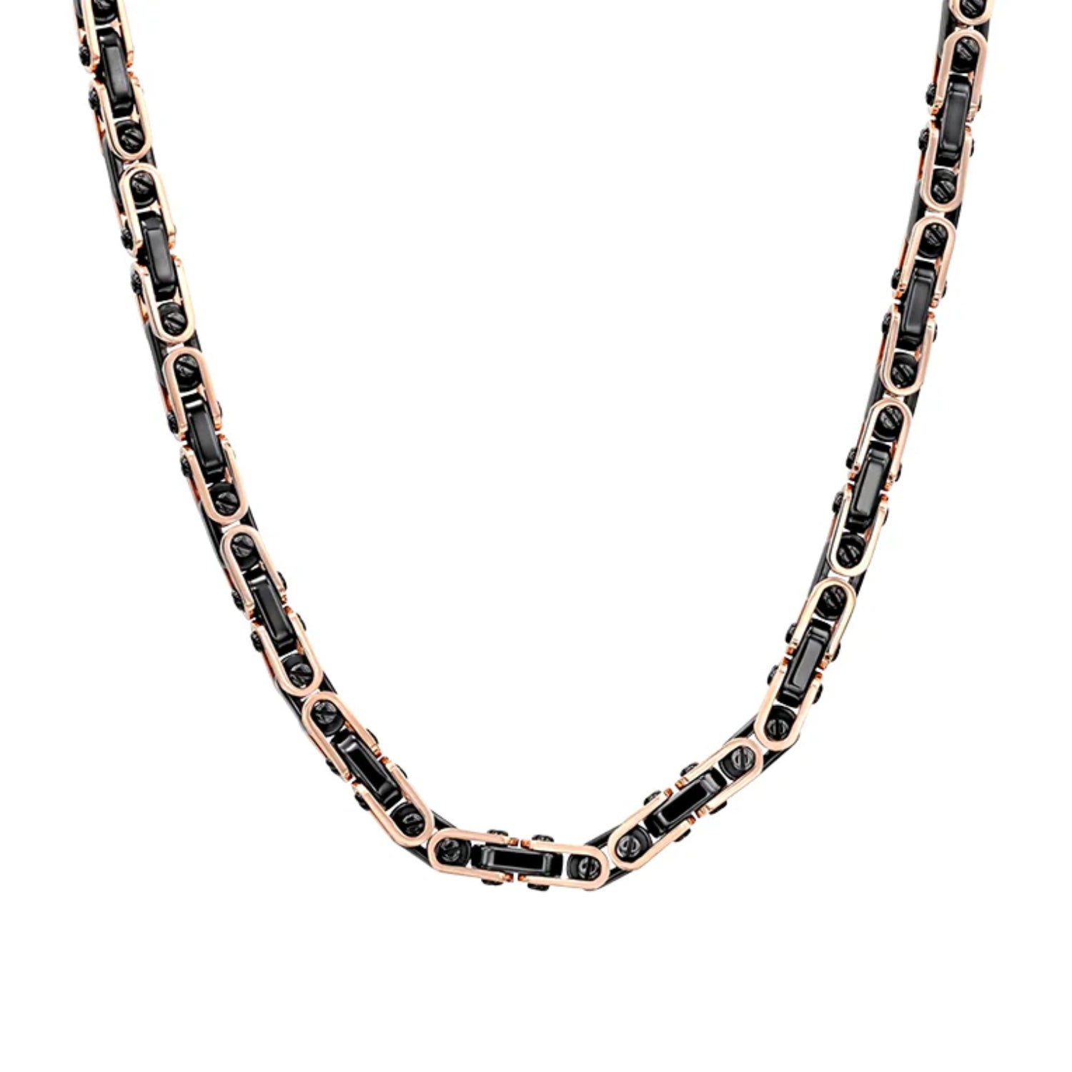 Zancan Rose Gold & Black Ceramic Link Necklace