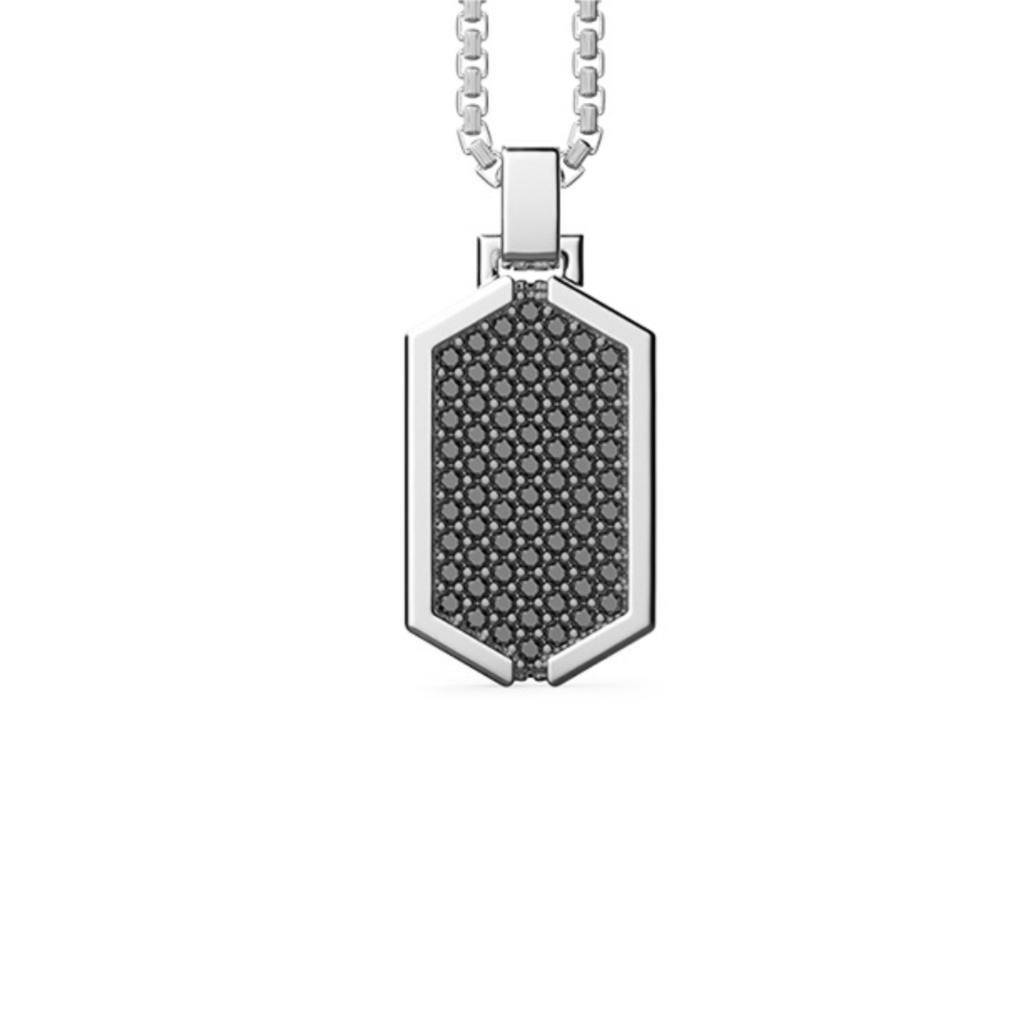 Zancan Studded Black Spinel Tag Pendant