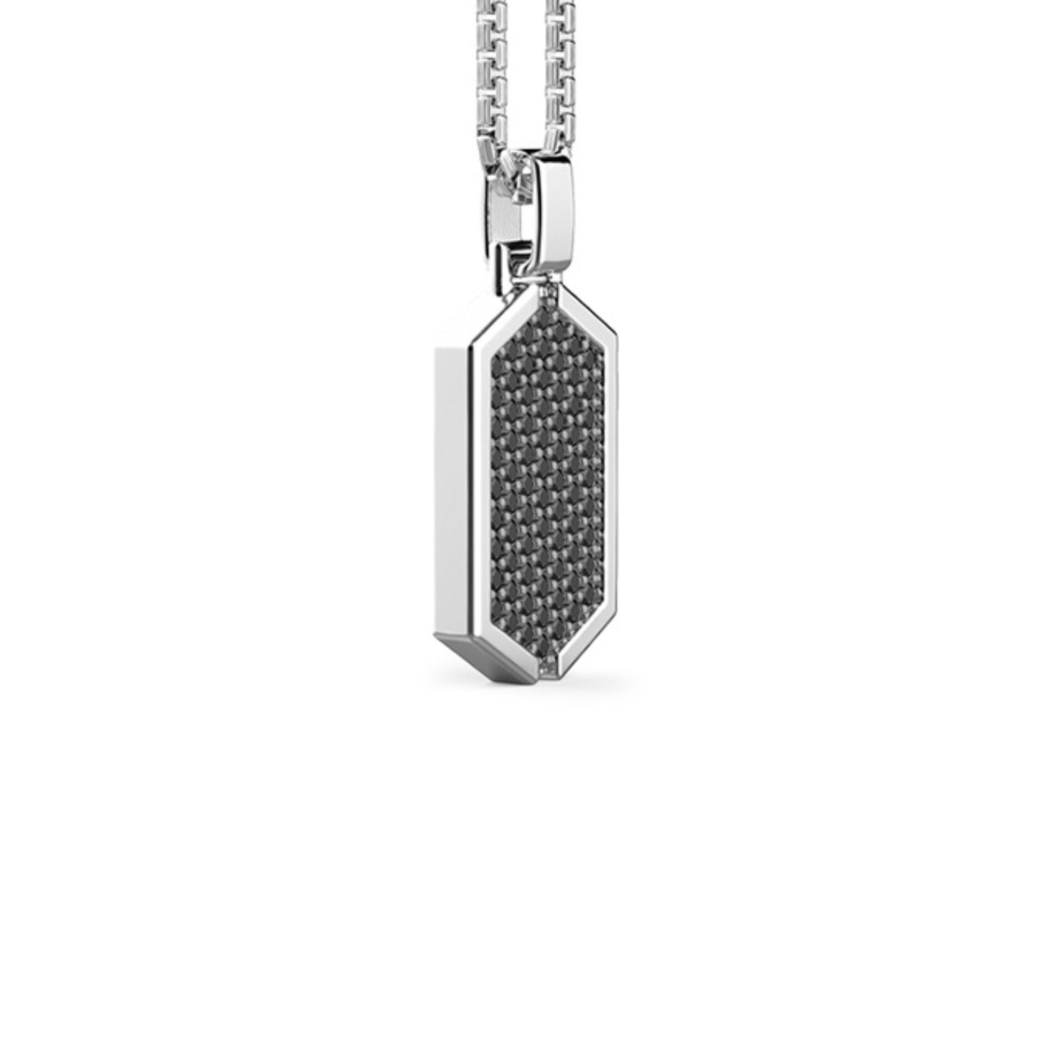 Zancan Studded Black Spinel Tag Pendant