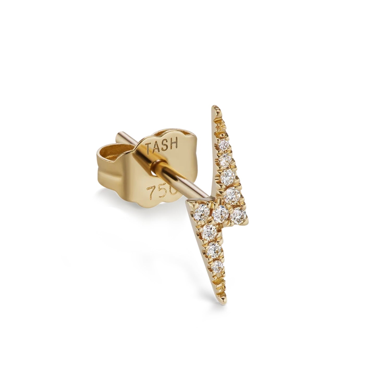 Maria Tash Gold & Diamond Lightning Bolt Earstud 11mm