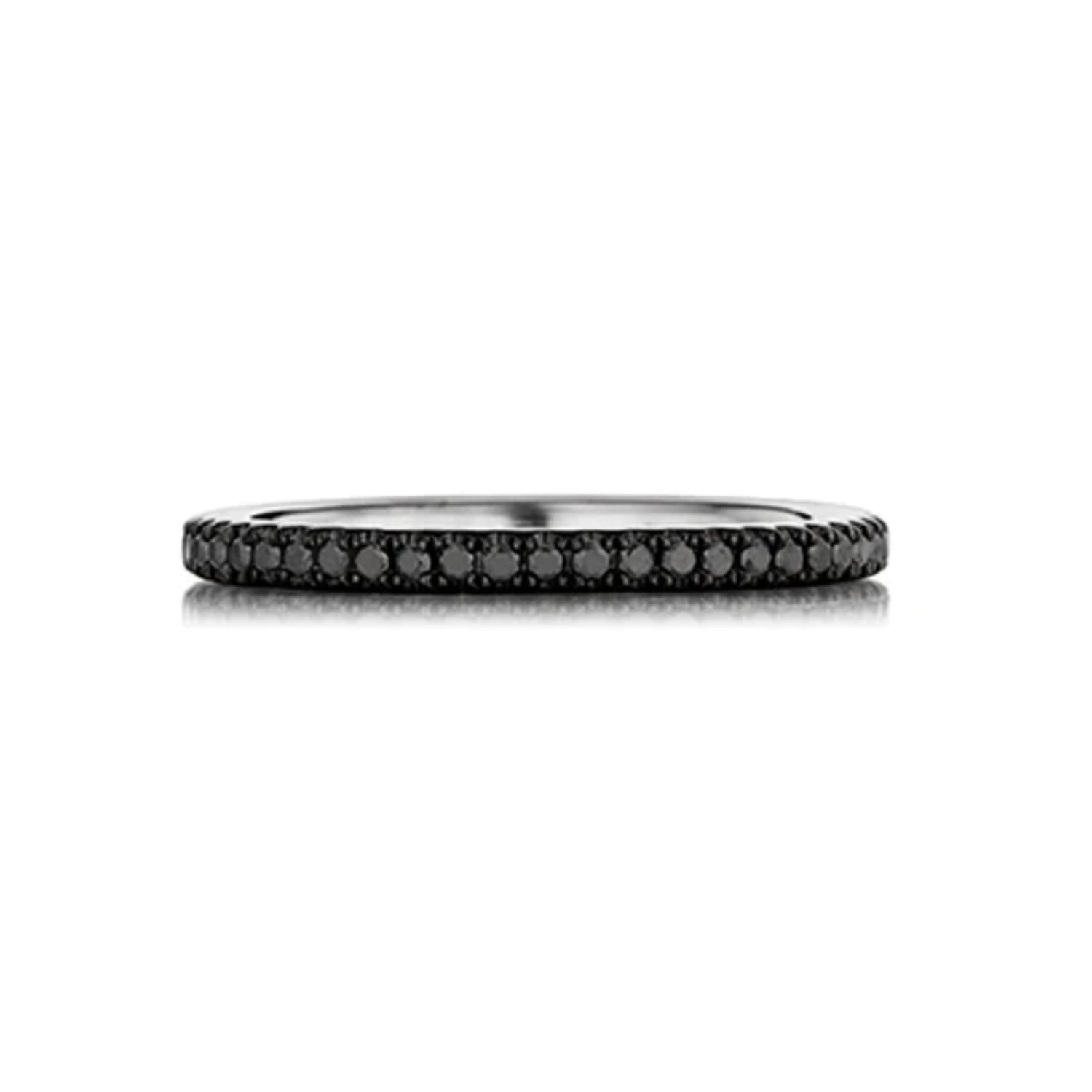 Henri Daussi Black Diamond Wedding Band