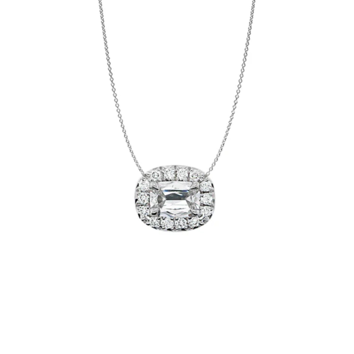 Henri Daussi Halo Oval Diamond Pendant