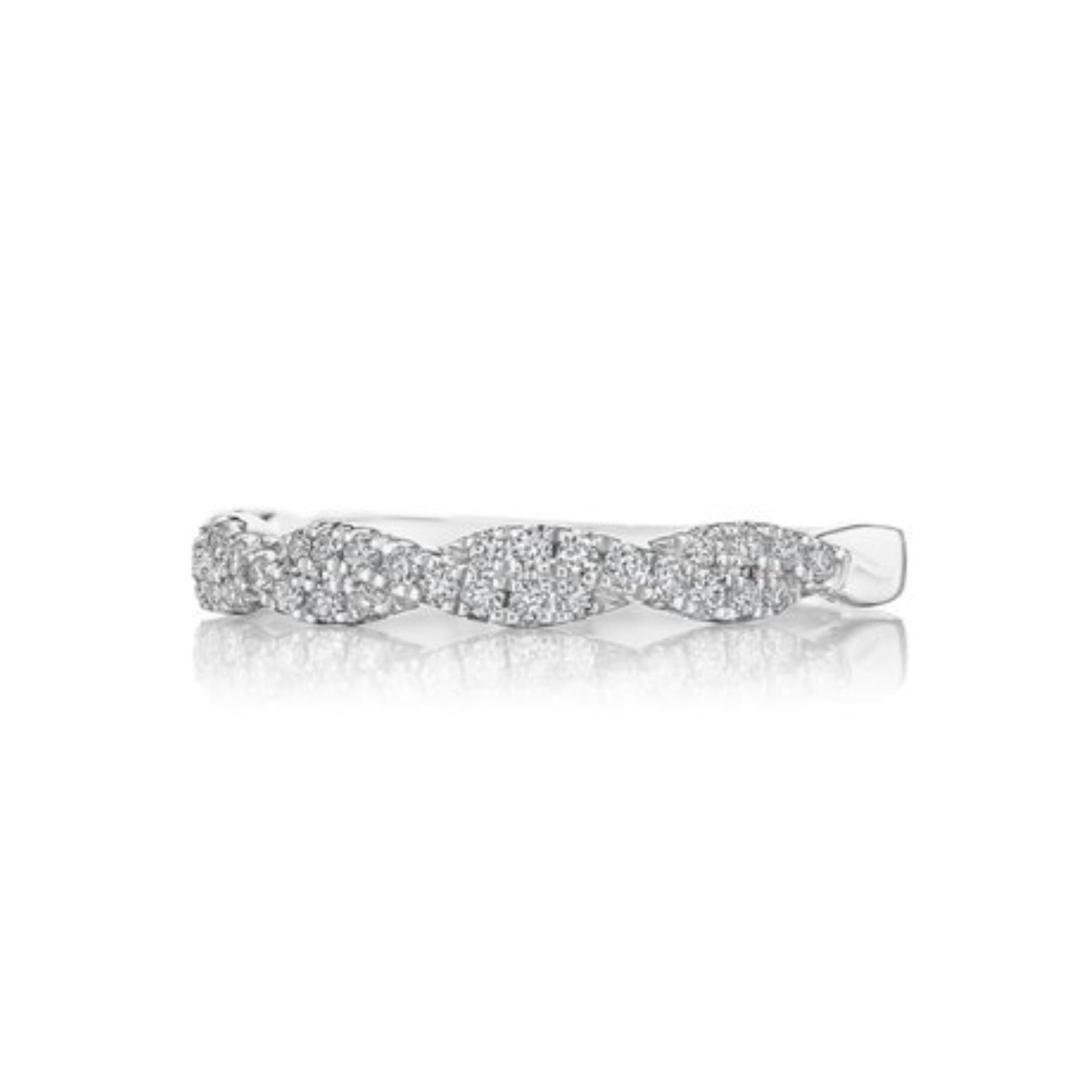 Henri Daussi Twist Pave Diamond Wedding Band