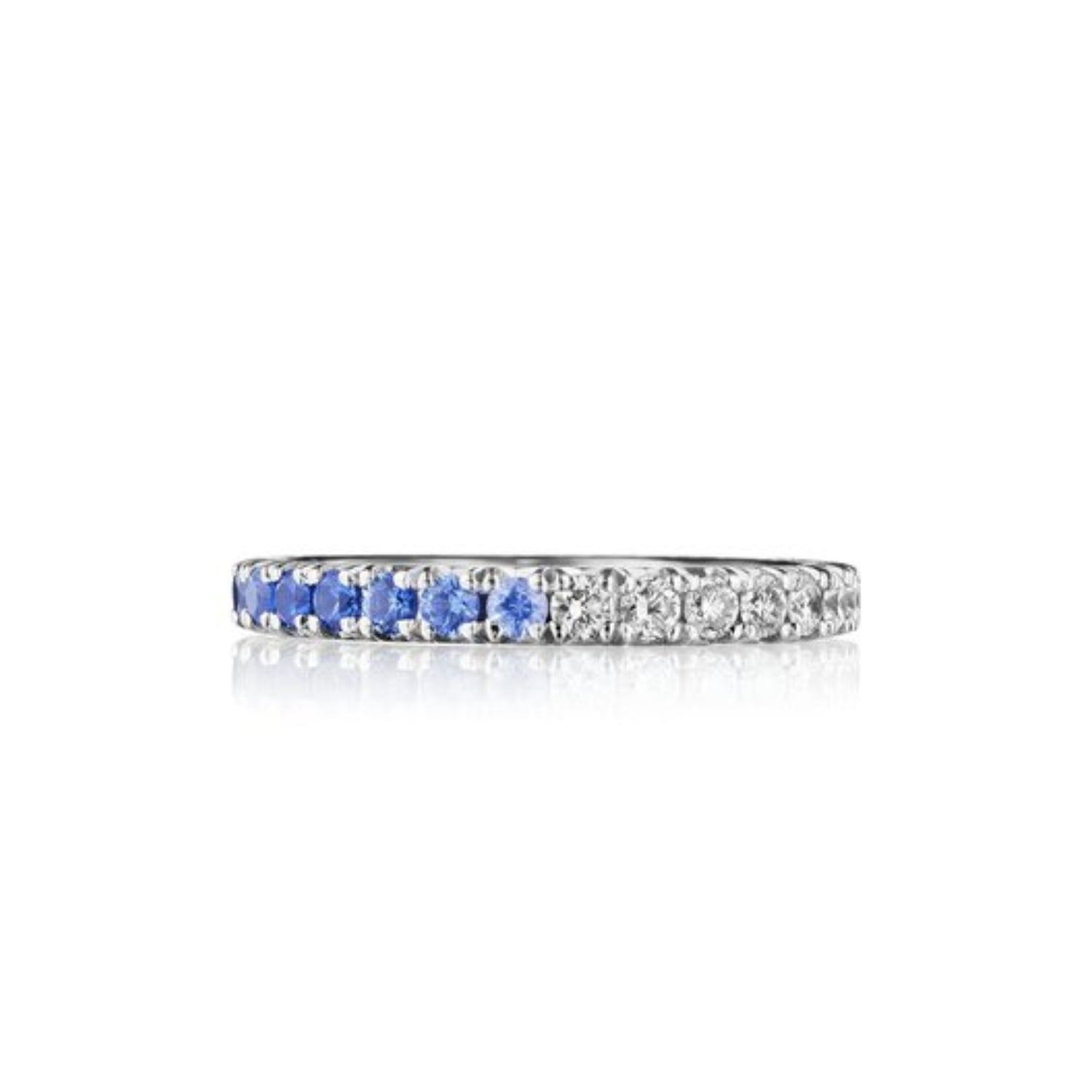 Henri Daussi Sapphire and Diamond Wedding Band