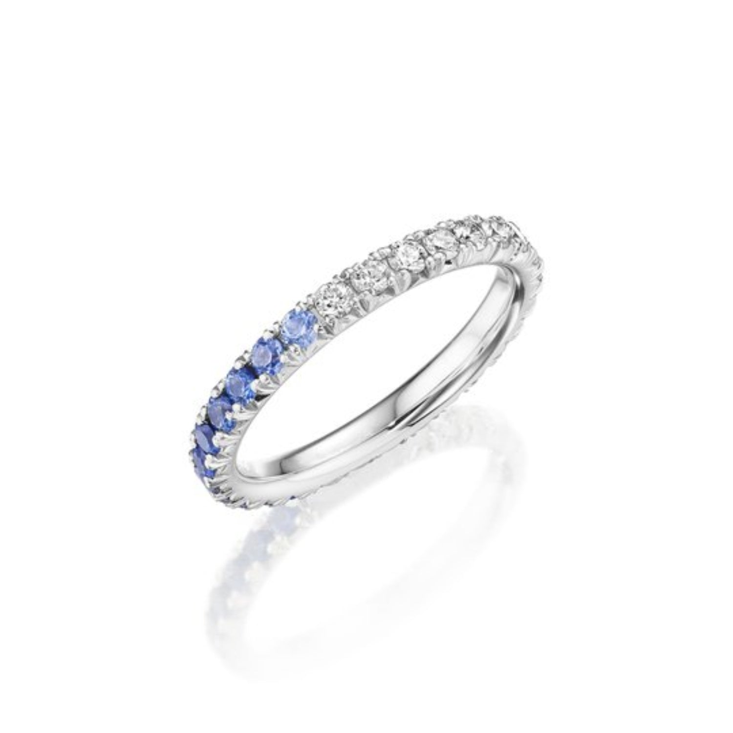 Henri Daussi Sapphire and Diamond Wedding Band