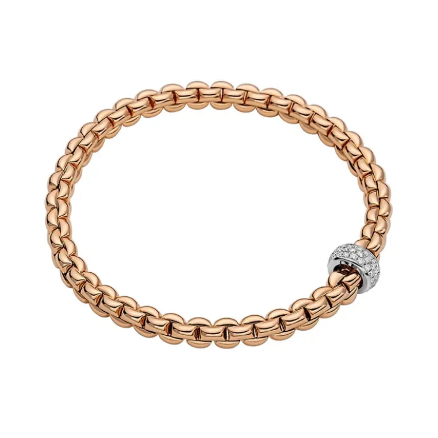 FOPE Eka Collection Pave Diamond Rondel Bracelet