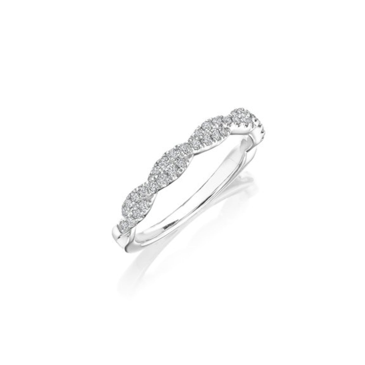 Henri Daussi Twist Pave Diamond Wedding Band