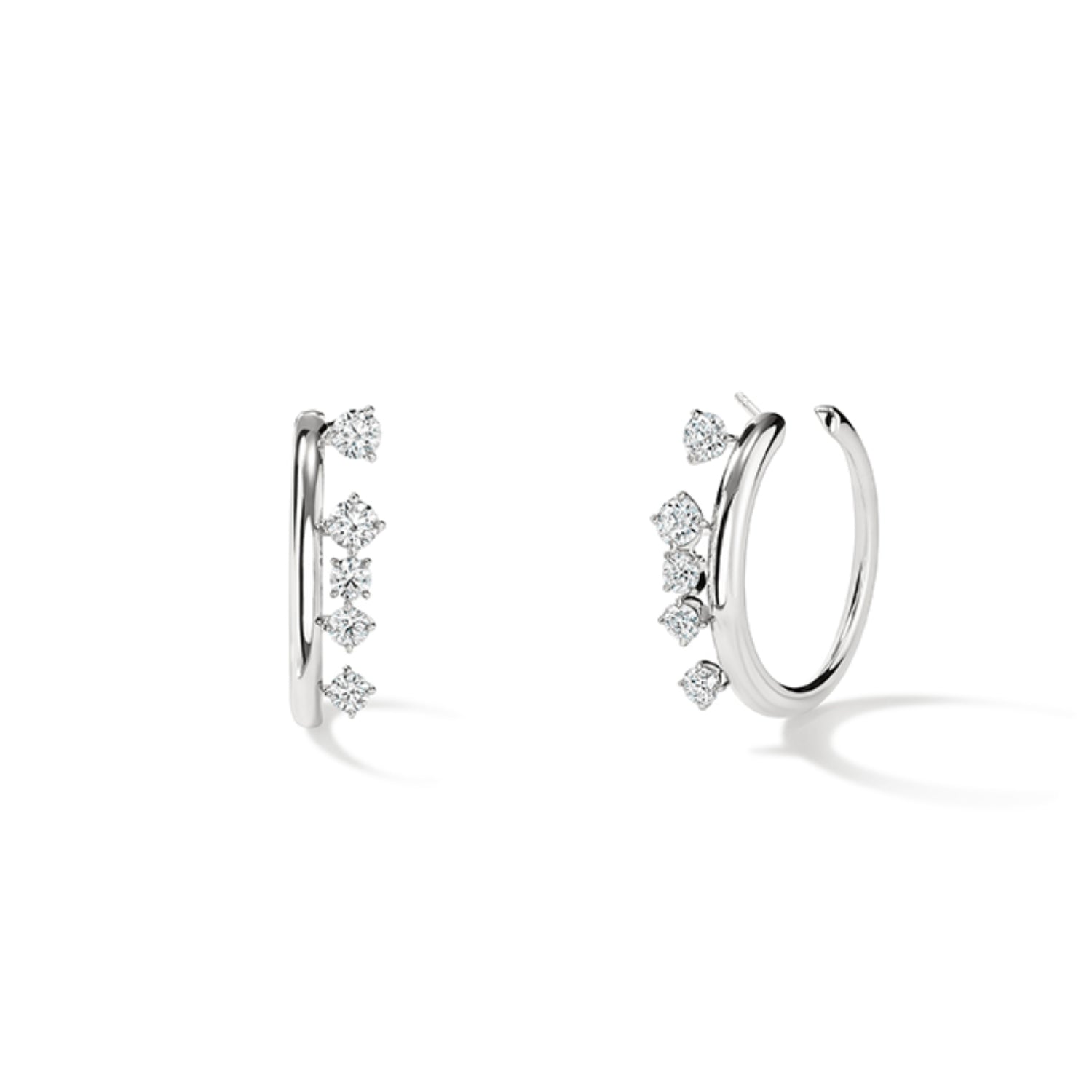 Hearts On Fire Barre Floating Diamond Hoop Earrings