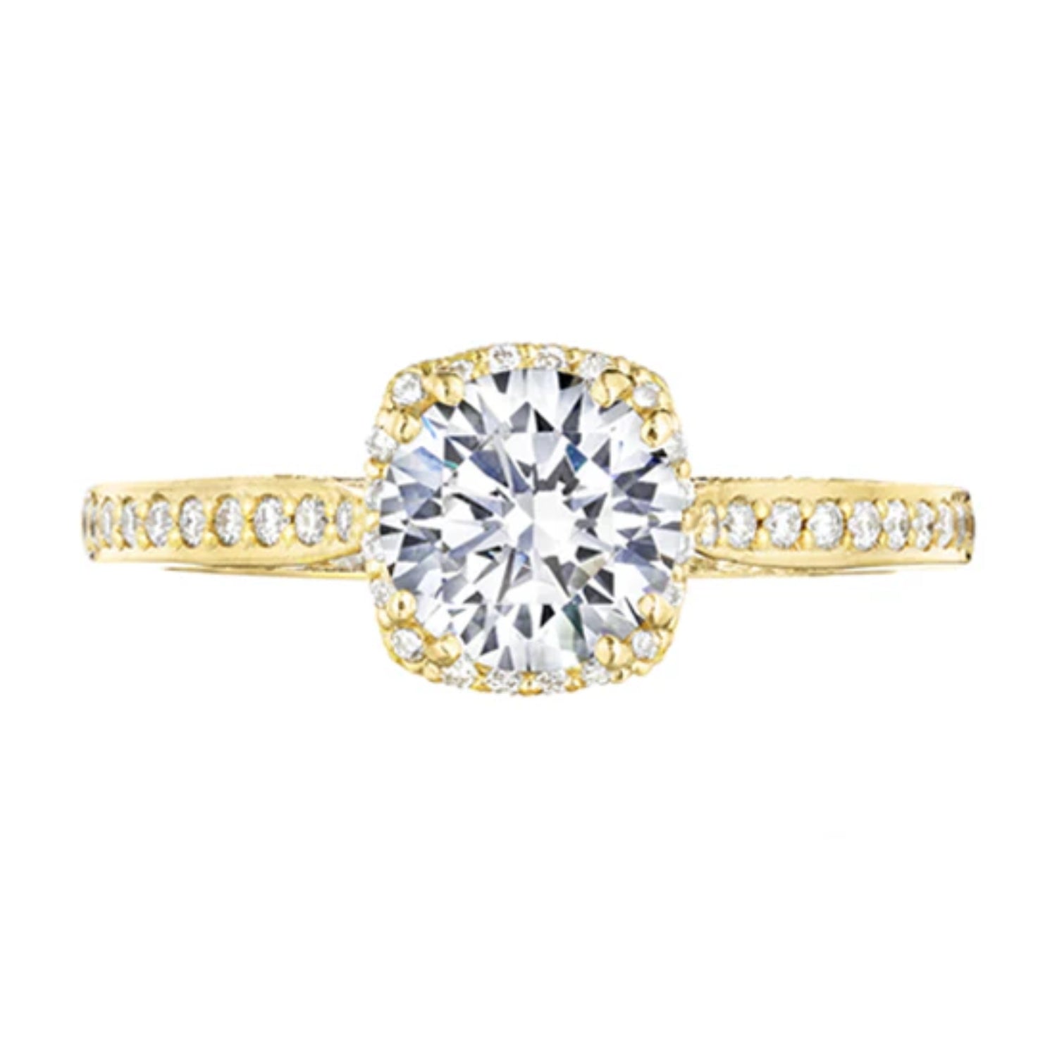 Tacori Dantela Round Halo Diamond Pave Engagement Ring