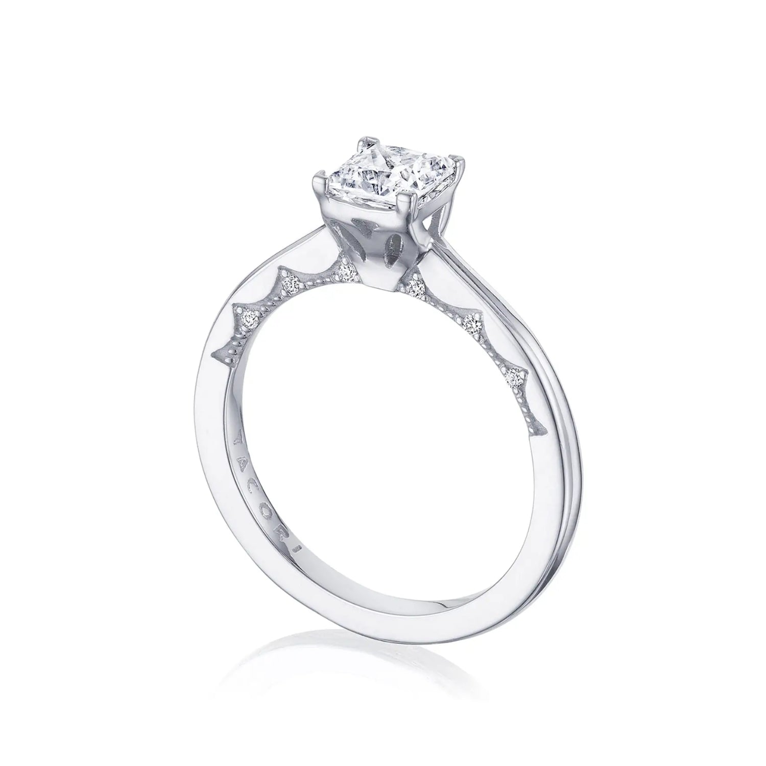 Tacori Coastal Crescent Princess Diamond Solitaire Engagement Ring