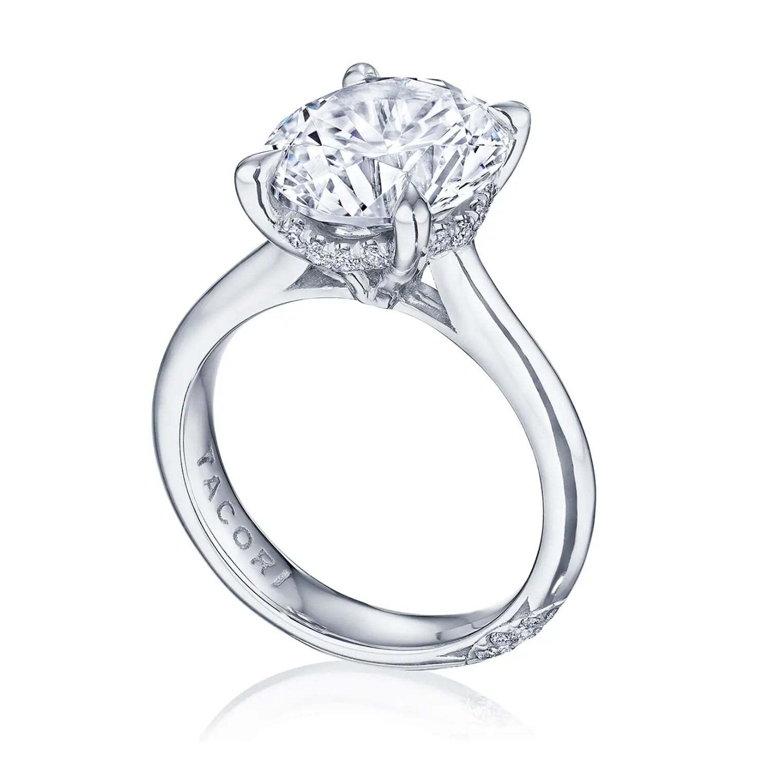 Tacori Platinum Founders Collection Hidden Bloom Engagement Ring   0.15ctw