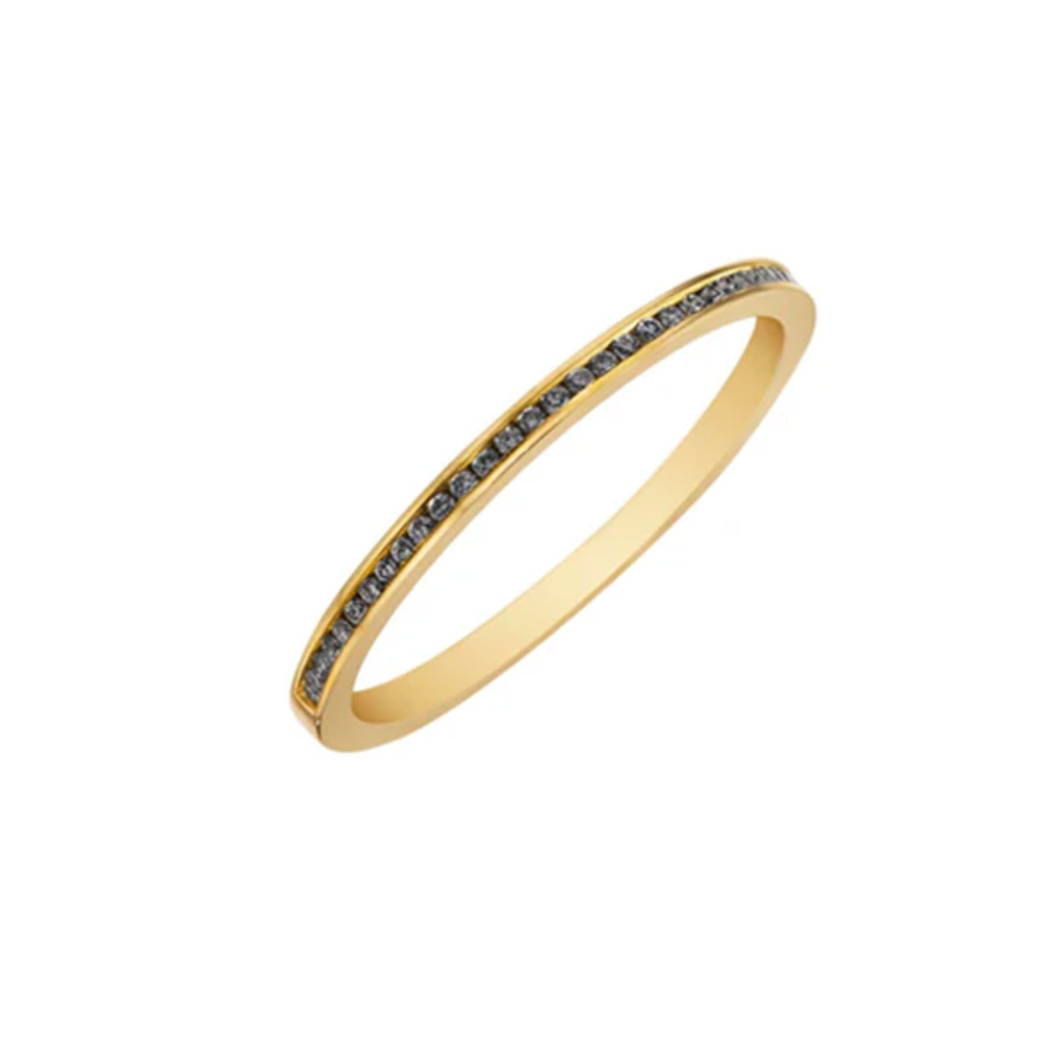 Channel Set Black Diamond Wedding Band