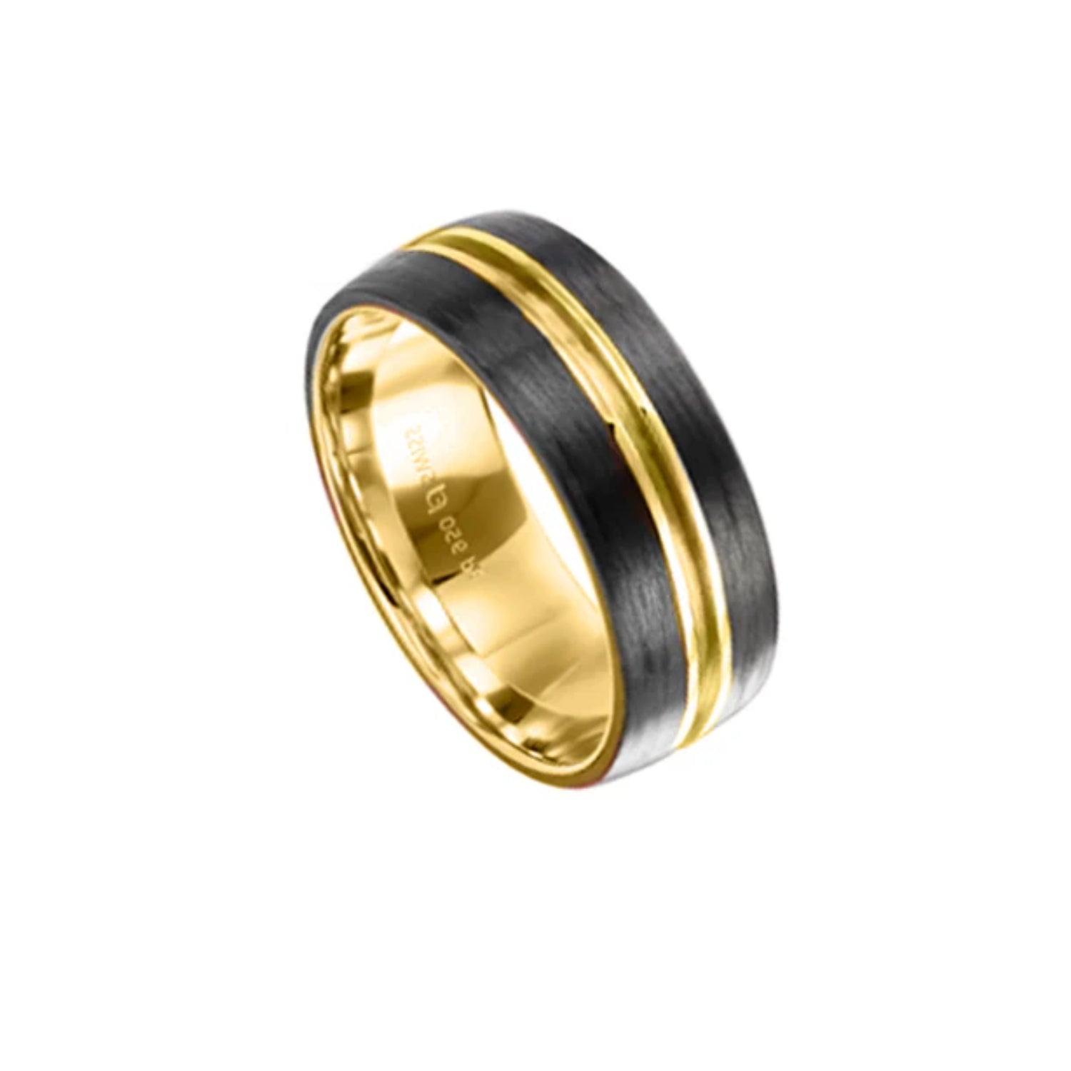 Furrer Jacot Men's Carbon Grooved Wedding Band