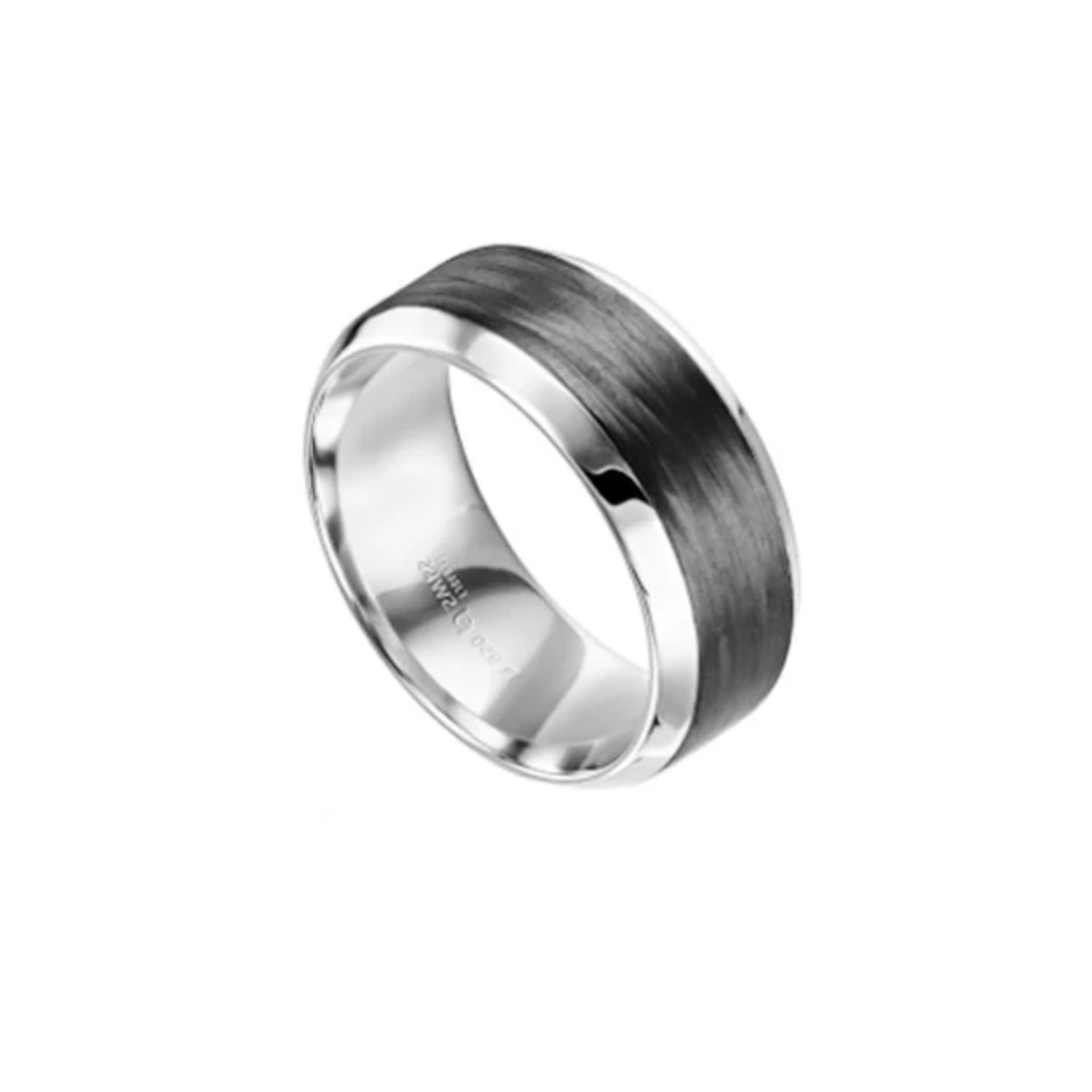 Furrer Jacot Men's Carbon Bevelled Wedding Band