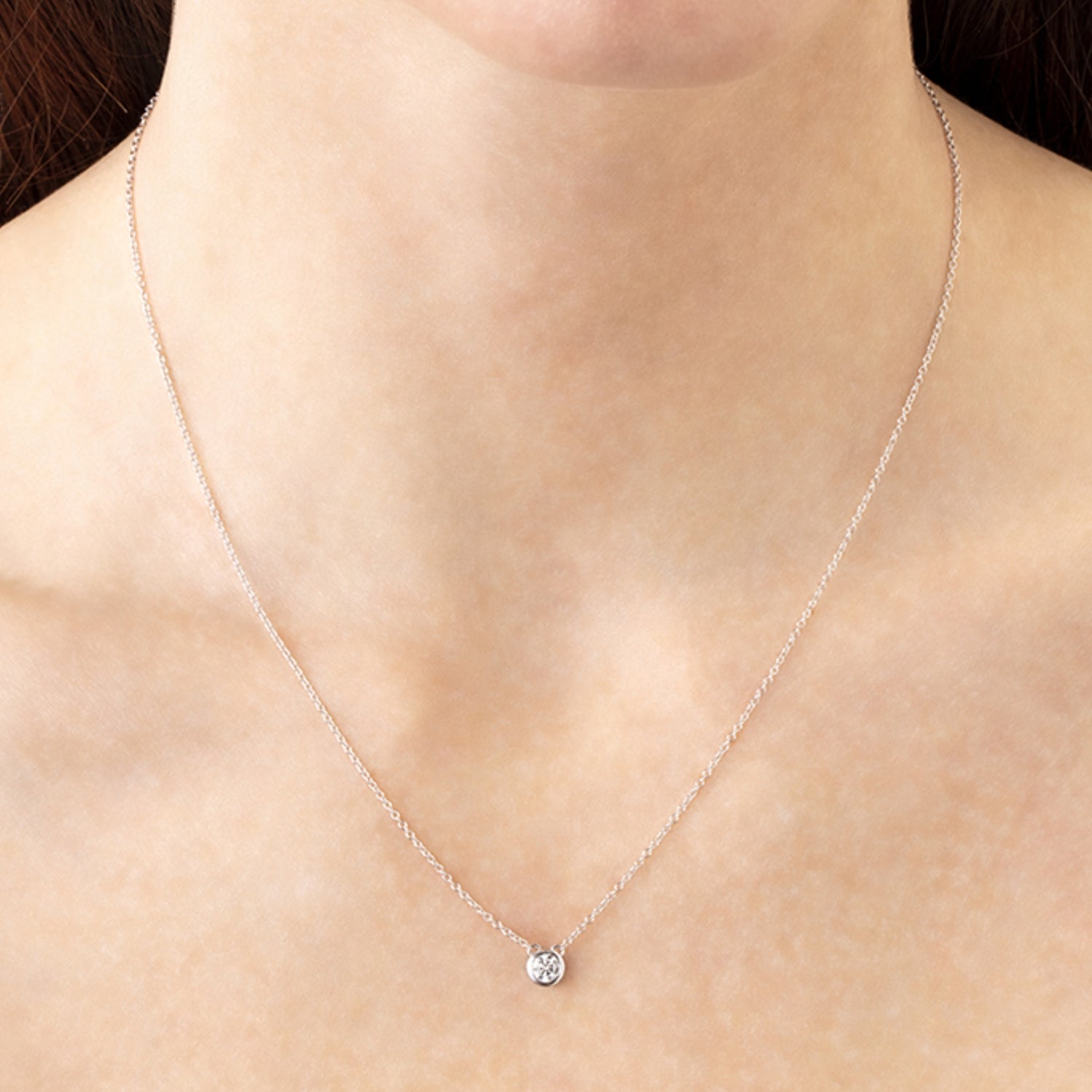 Hearts On Fire Bezel Diamond Necklace