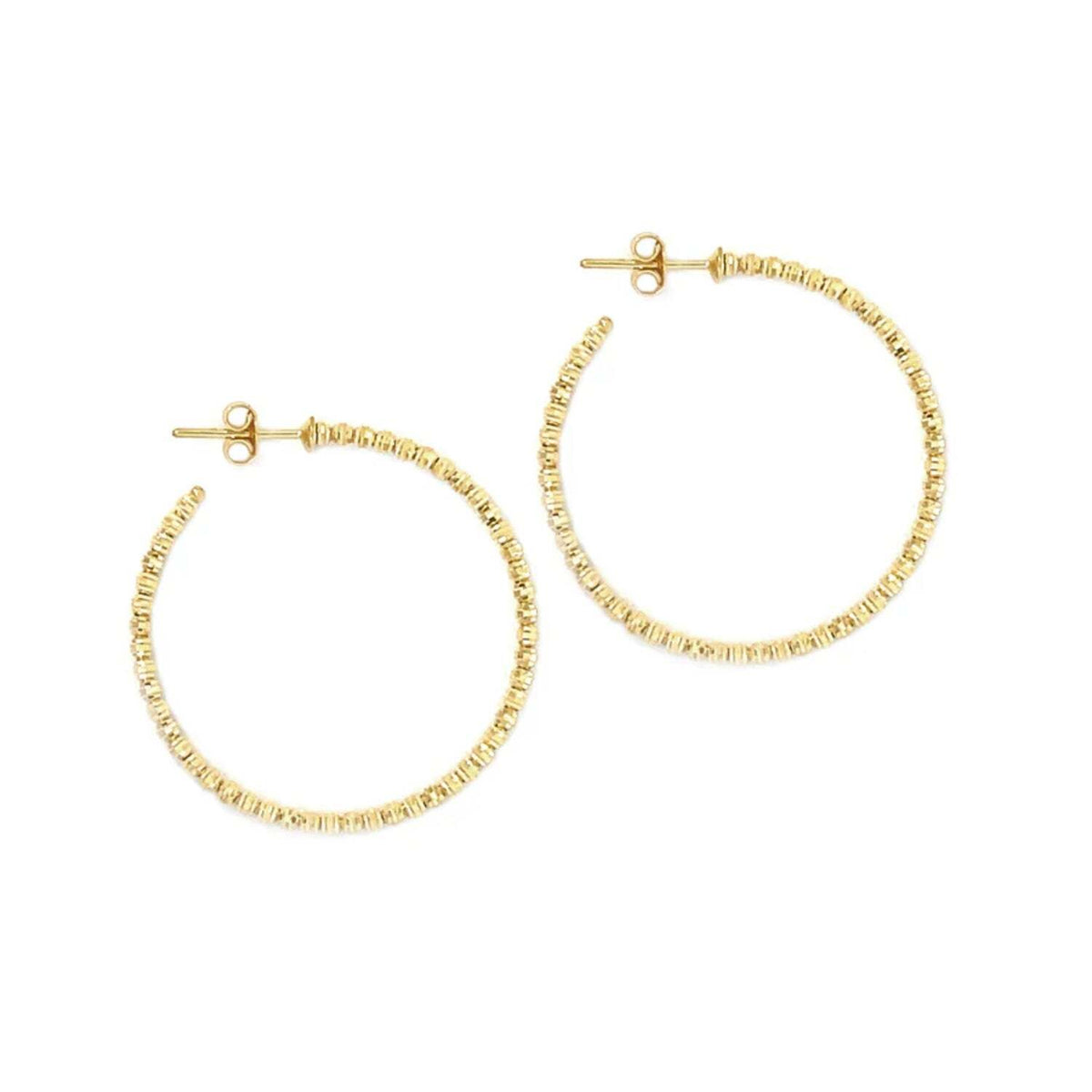 Video Thumbnail: Untitleddesign 41 - Gold Medium Beaded Hoop Earrings