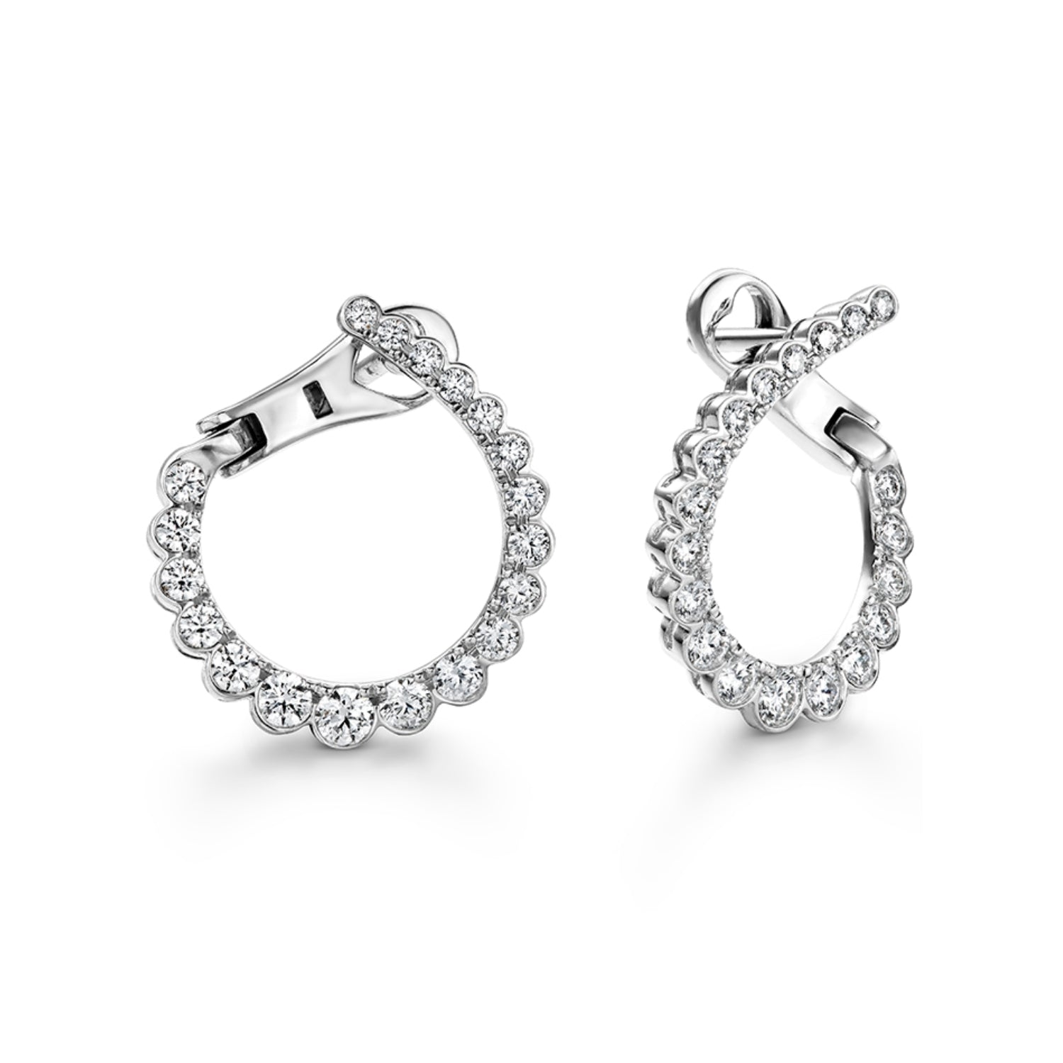 Hearts On Fire Small Aerial Regal Diamond Hoop Earrings