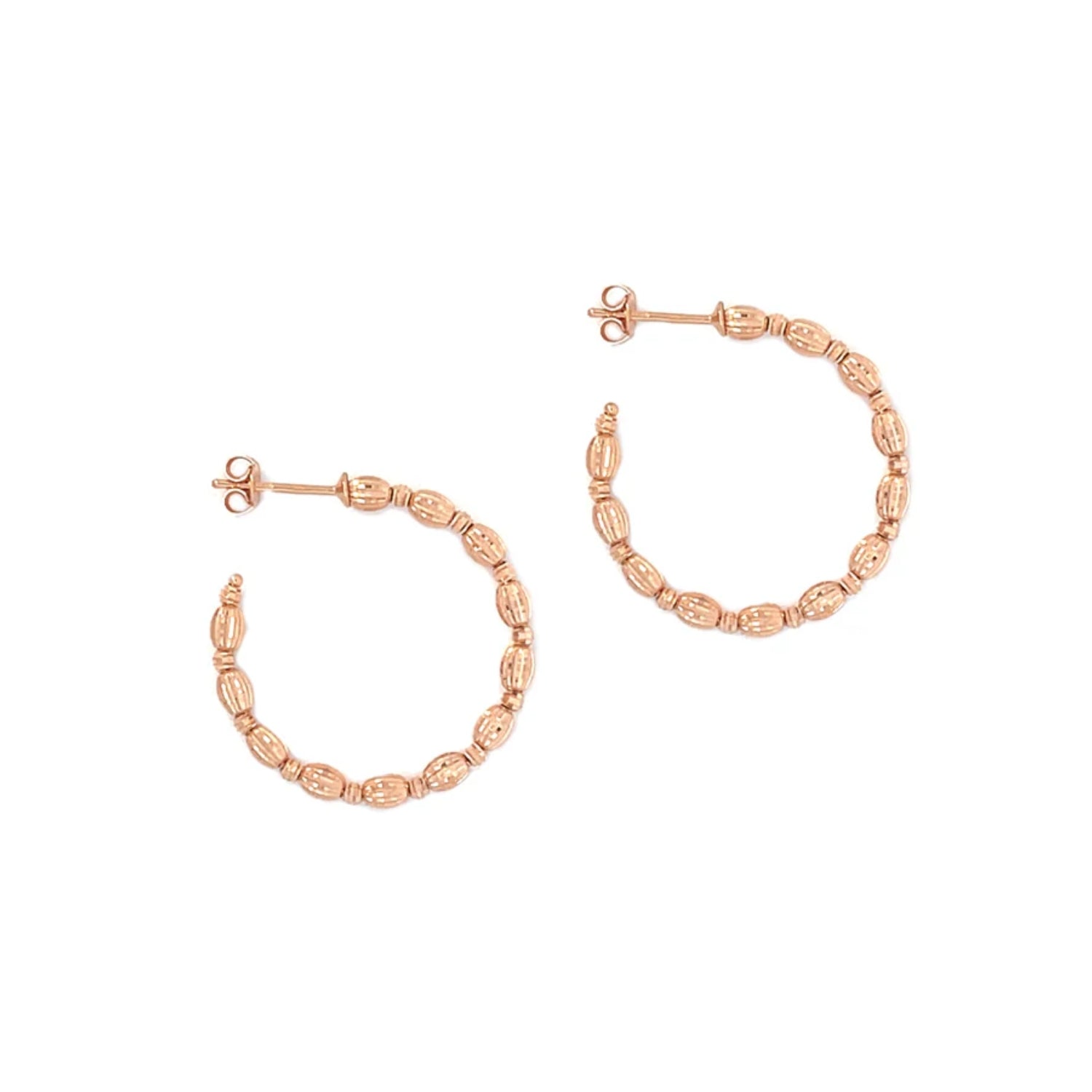 Gold Beaded Hoop Earrings 2.2CM