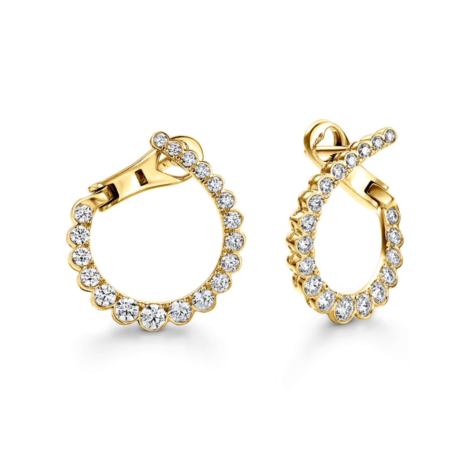 Good Diamond Gold Platted Hoop Earrings