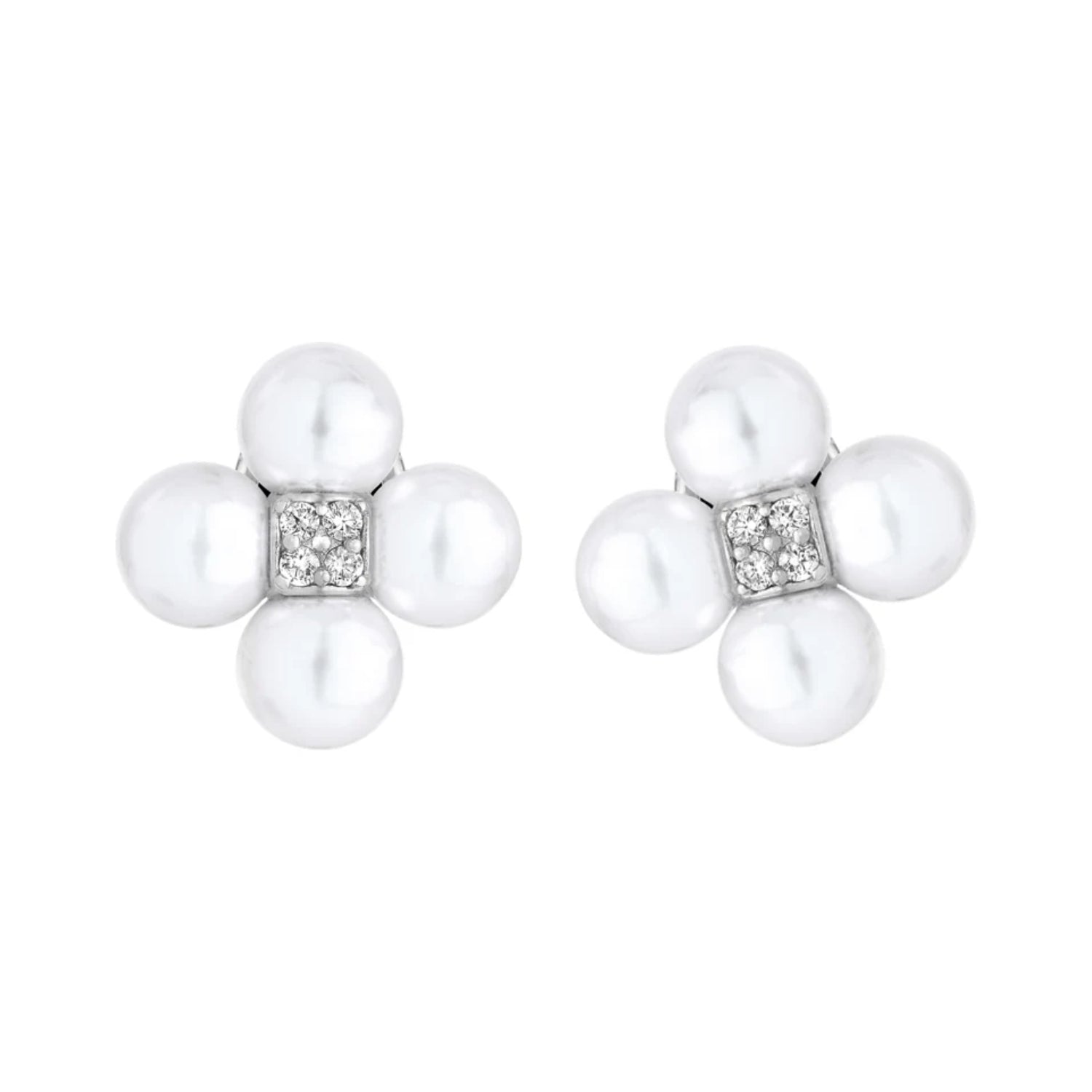 Paul Morelli Pearl & Diamond Stud Earrings