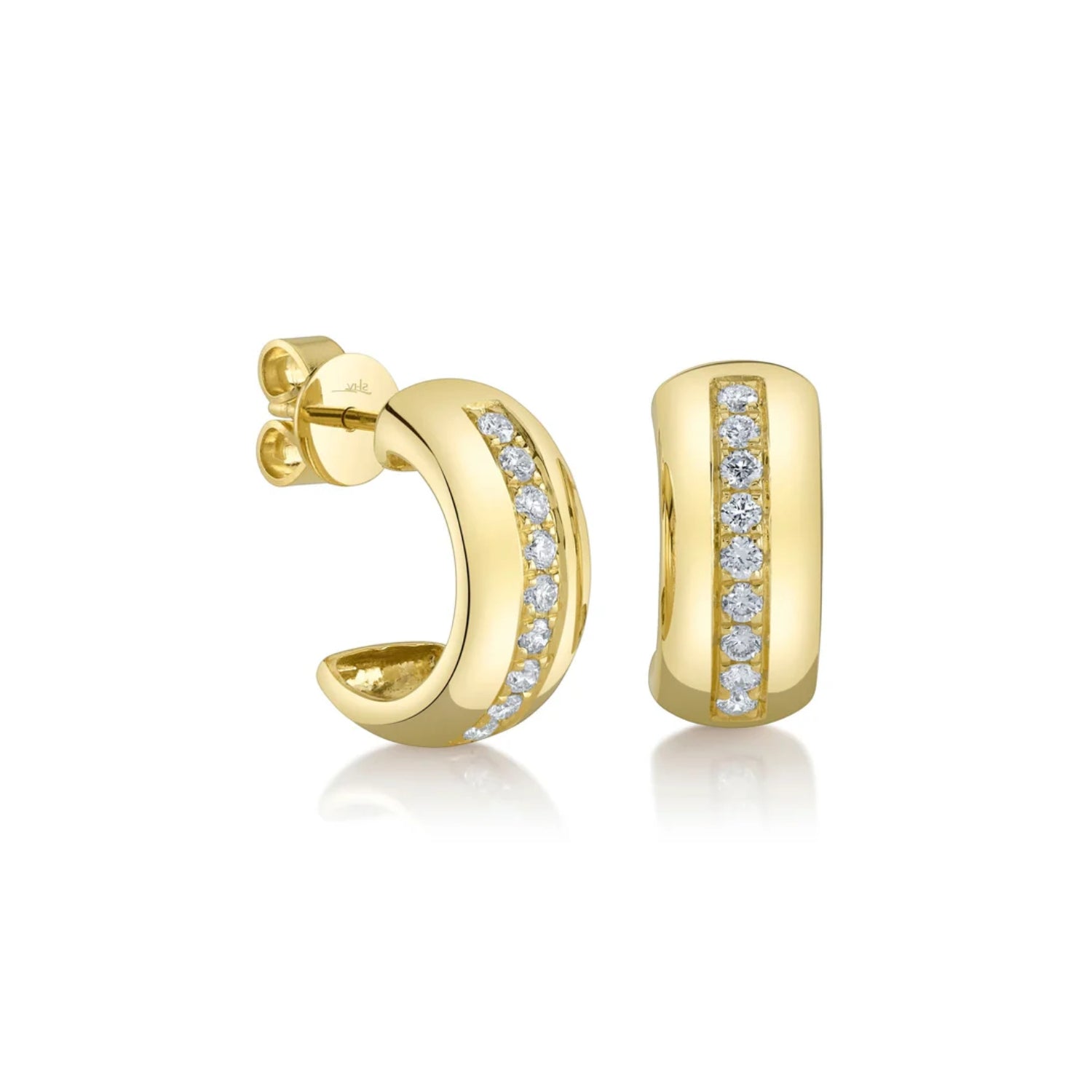 Petite Diamond Huggie Earrings