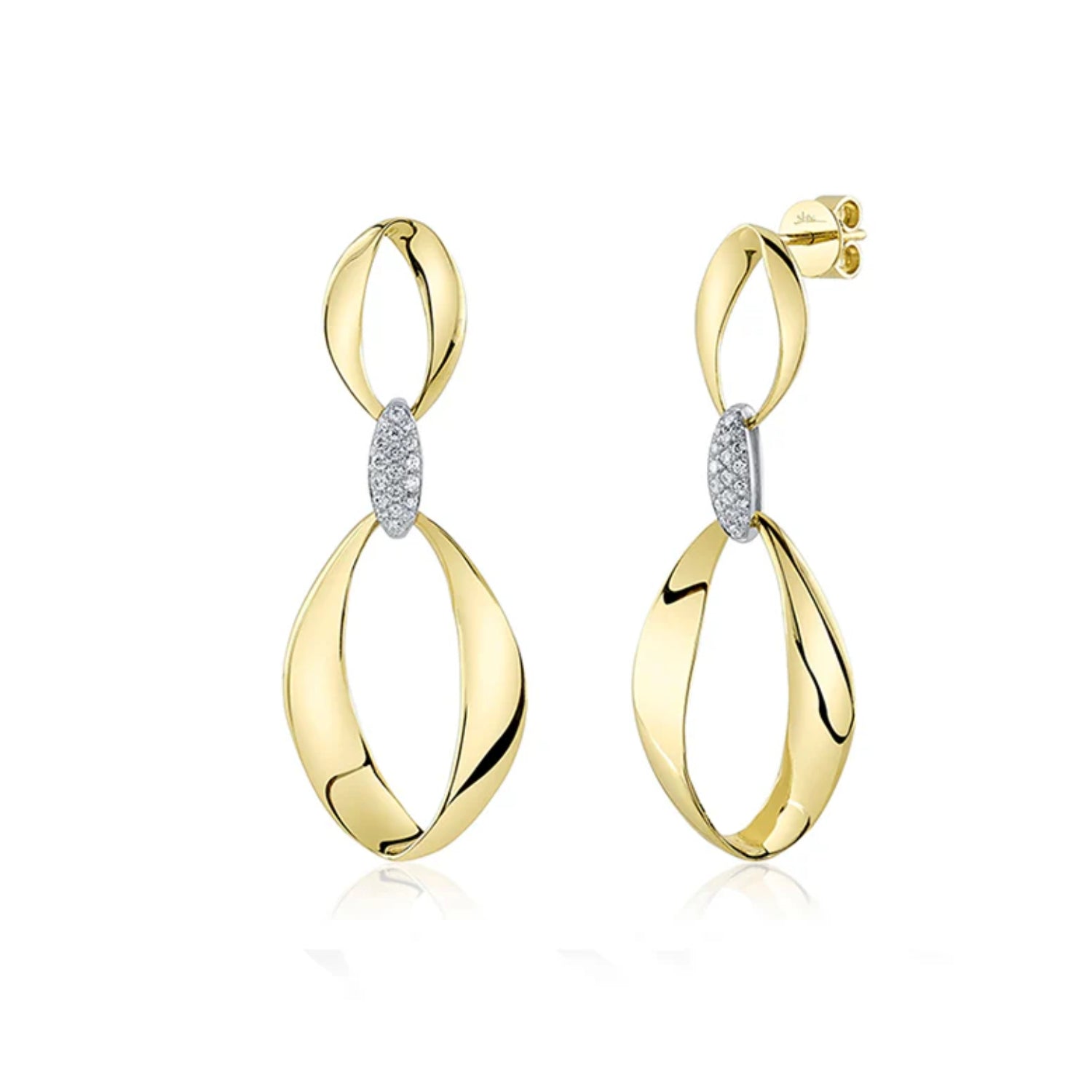 Mobius Diamond Drop Earrings