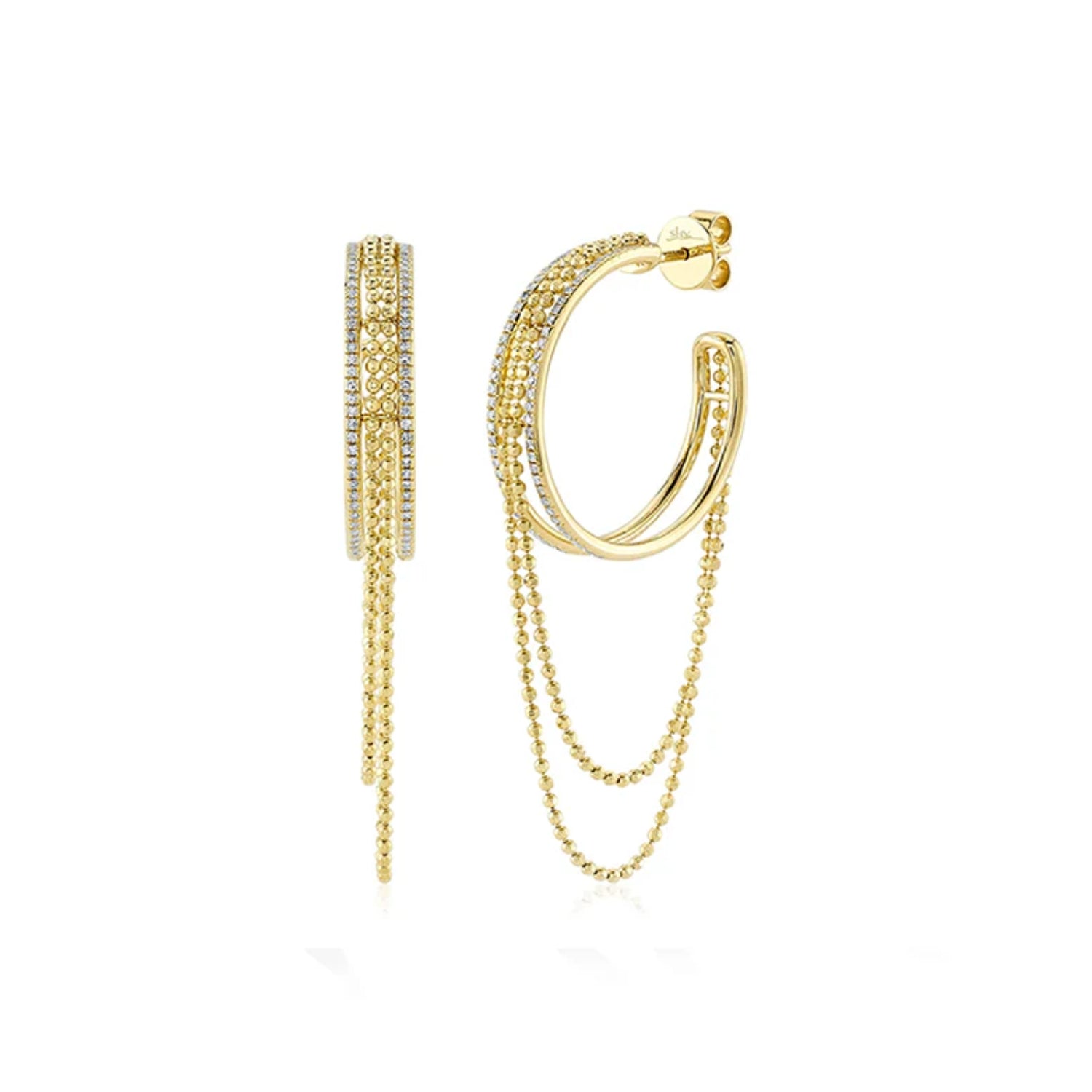 Chain & Hoop Drop Earrings